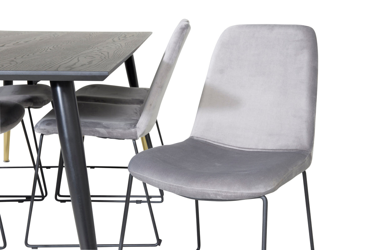 Dipp Esszimmerset + Muce 180cm/6St. in Schwarz / Gold präsentiert im Onlineshop von KAQTU Design AG. Esszimmerset ist von Venture Home