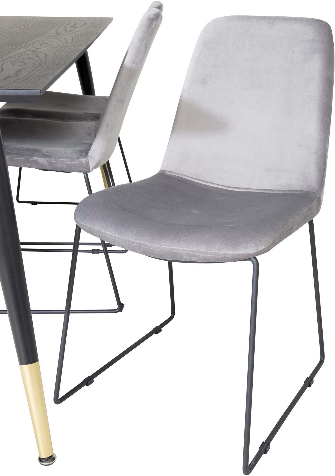 Stilvolles Dipp Esszimmerset von Venture Home: 180 cm Tisch und 6 luxuriöse Samtstühle für unvergessliche Essmomente und elegantes Ambiente.