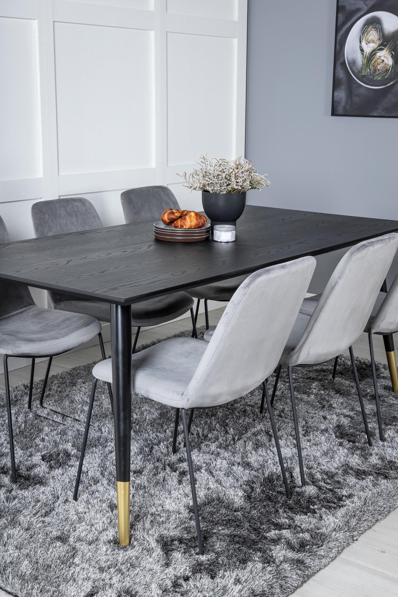 Dipp Esszimmerset + Muce 180cm/6St. in Schwarz / Gold präsentiert im Onlineshop von KAQTU Design AG. Esszimmerset ist von Venture Home