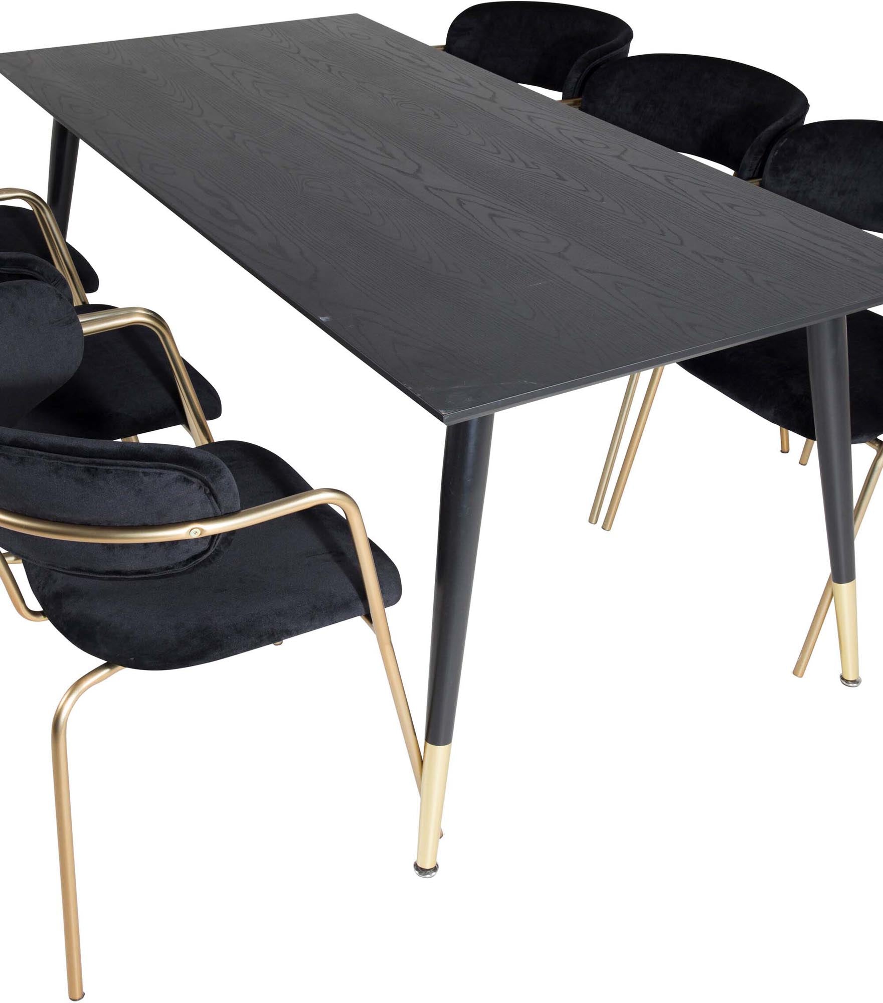 Dipp Esszimmerset + Arrow 180cm/6St. in Schwarzgold präsentiert im Onlineshop von KAQTU Design AG. Esszimmerset ist von Venture Home