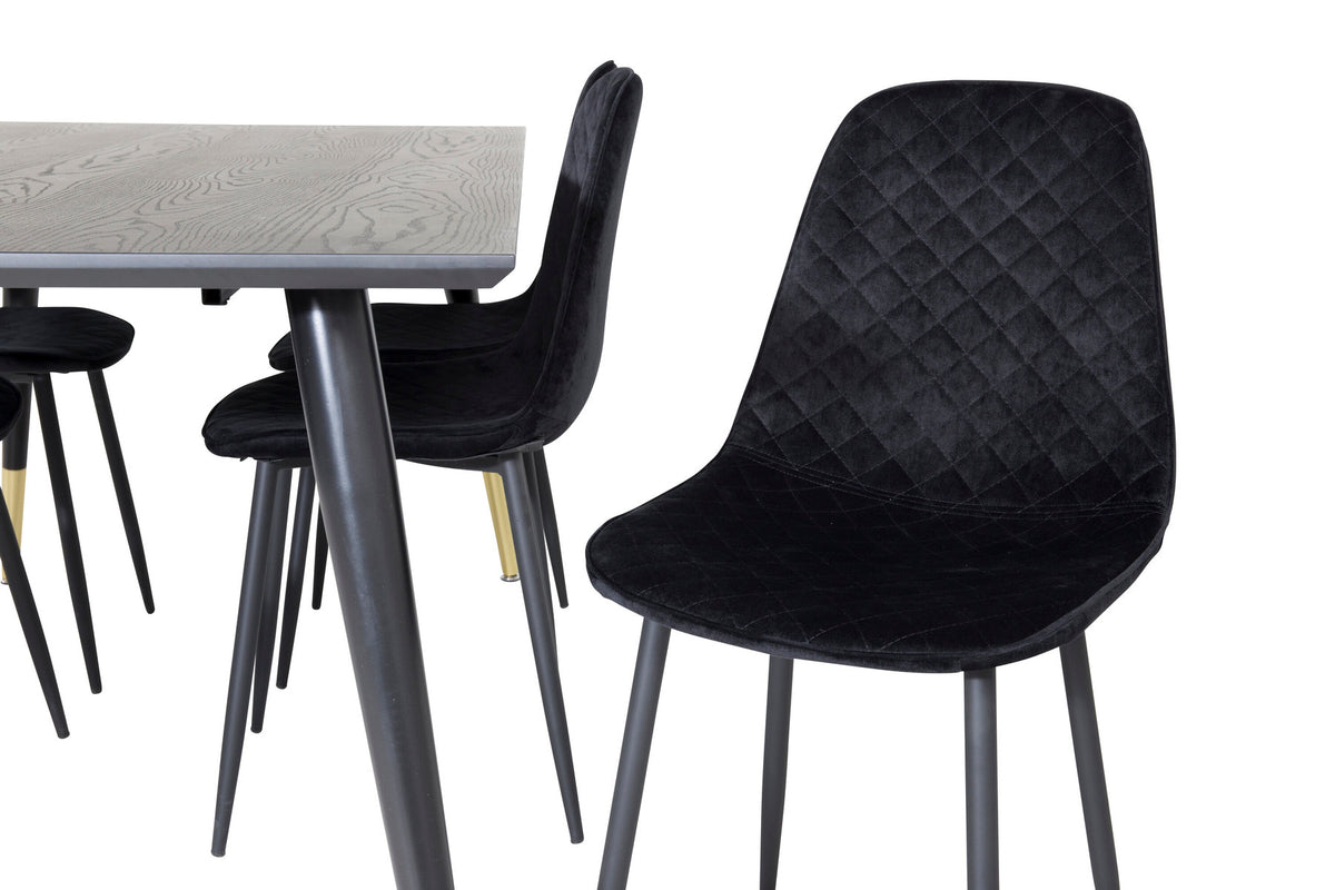 Dipp Esszimmerset + Polar Diamond 180cm/6St. in Schwarz präsentiert im Onlineshop von KAQTU Design AG. Esszimmerset ist von Venture Home