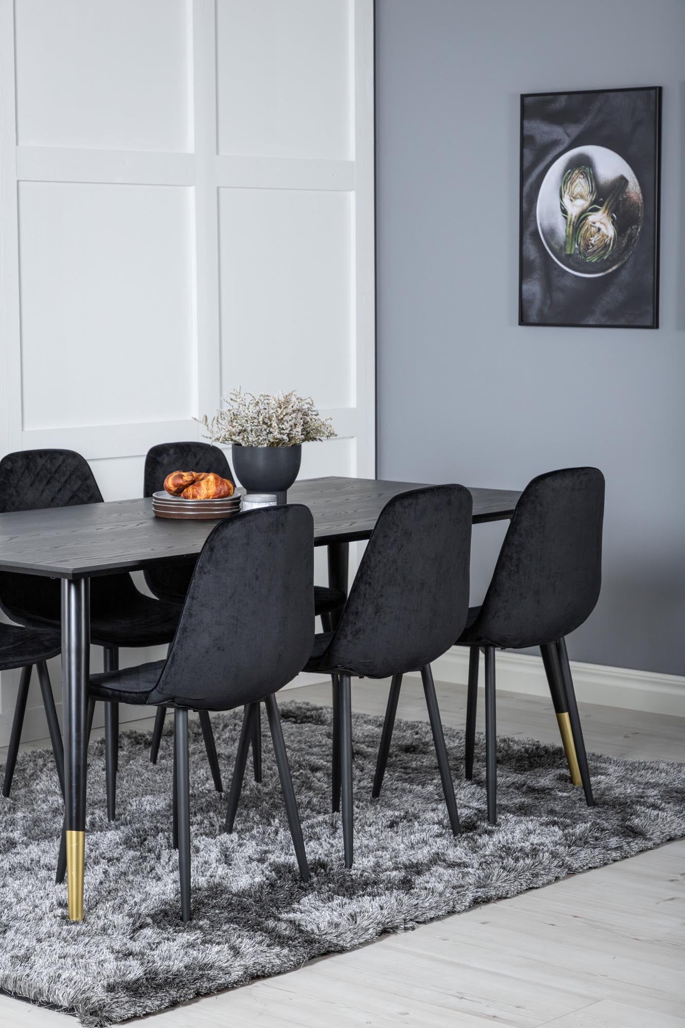 Dipp Esszimmerset + Polar Diamond 180cm/6St. in Schwarz präsentiert im Onlineshop von KAQTU Design AG. Esszimmerset ist von Venture Home
