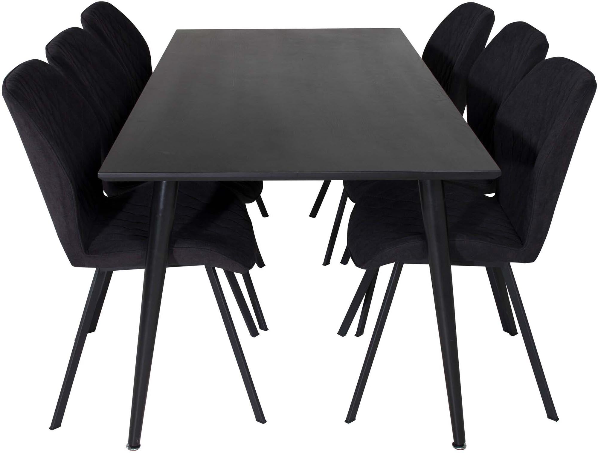 Dipp Esszimmerset + Gemma 180cm/6St. in Schwarz / Schwarz präsentiert im Onlineshop von KAQTU Design AG. Esszimmerset ist von Venture Home