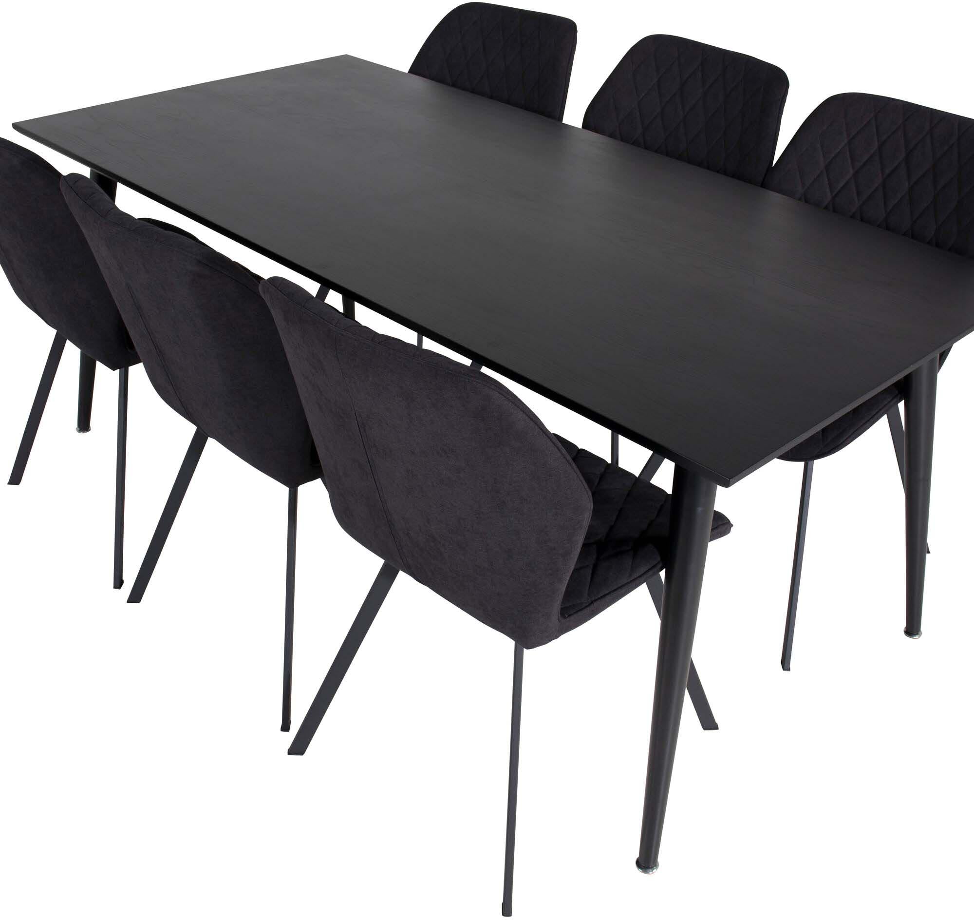 Elegantes Esszimmerset für 6 Personen, 180cm Tisch, komfortable Gemma-Stühle, ideal für gesellige Abende.