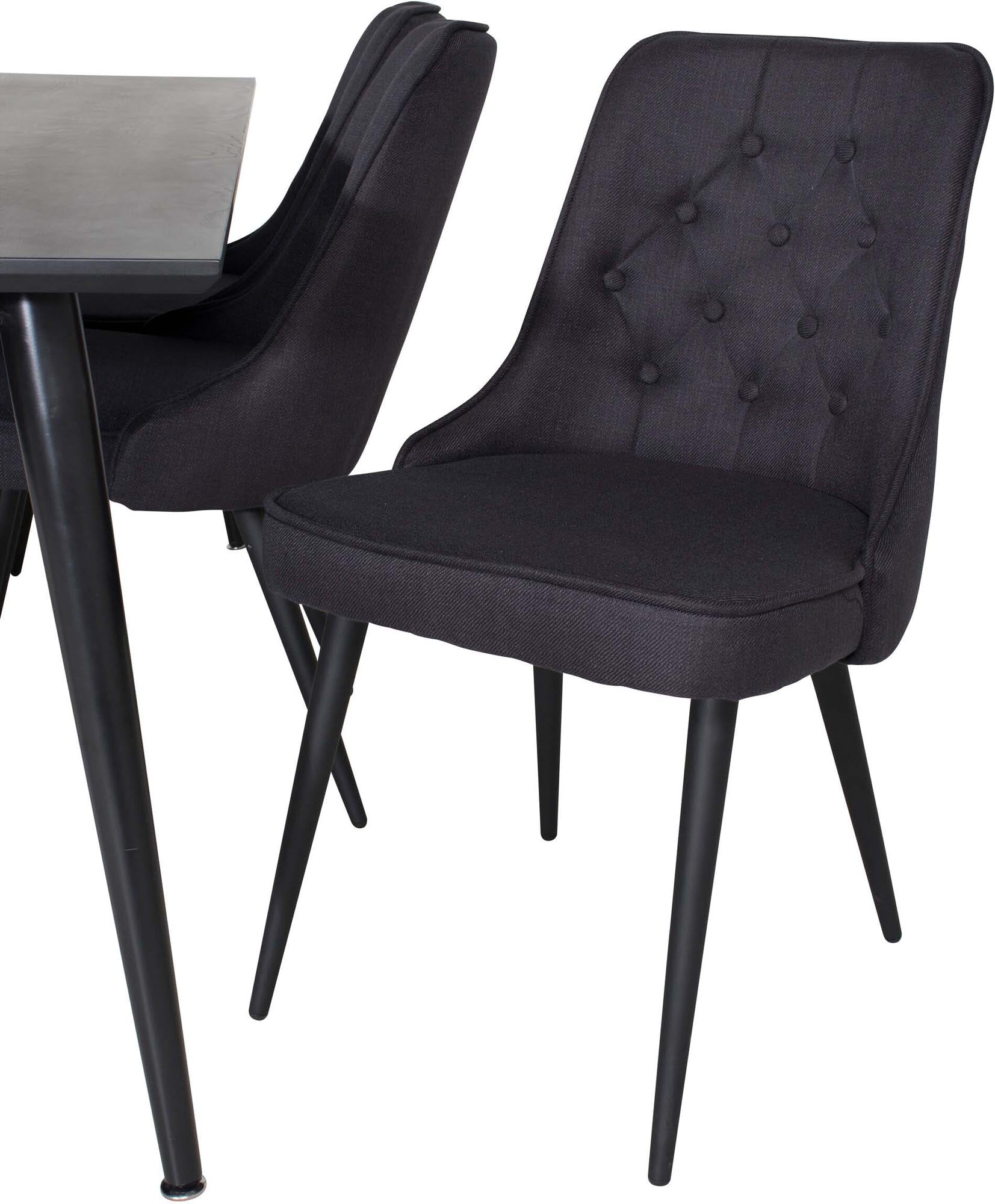 Dipp Esszimmerset + Velvet Deluxe 180cm/6St. in Schwarz präsentiert im Onlineshop von KAQTU Design AG. Esszimmerset ist von Venture Home