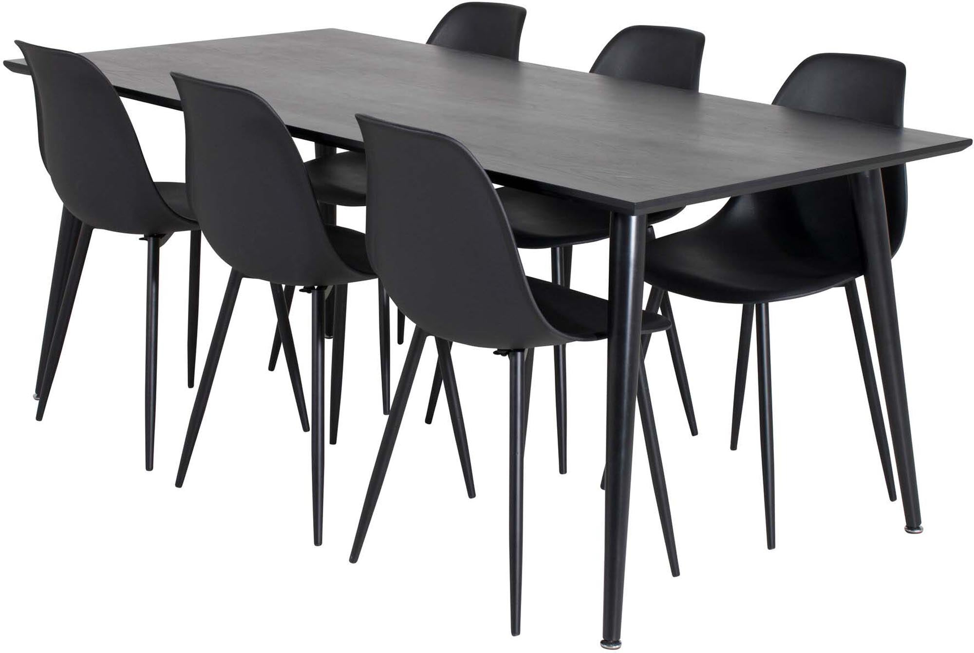 Dipp Esszimmerset + Polar Plastic 180cm/6St. in Schwarz präsentiert im Onlineshop von KAQTU Design AG. Esszimmerset ist von Venture Home