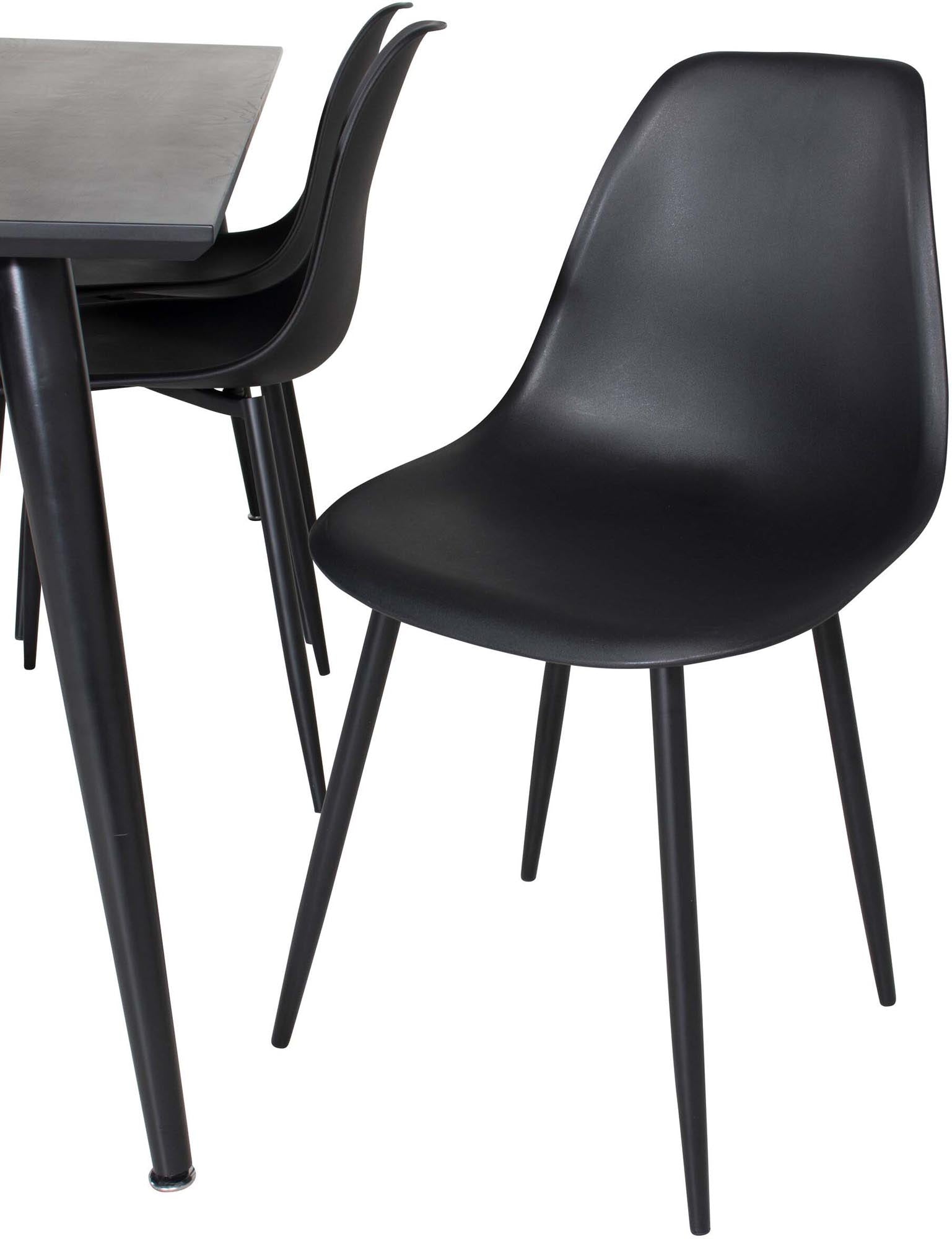 Dipp Esszimmerset + Polar Plastic 180cm/6St. in Schwarz präsentiert im Onlineshop von KAQTU Design AG. Esszimmerset ist von Venture Home