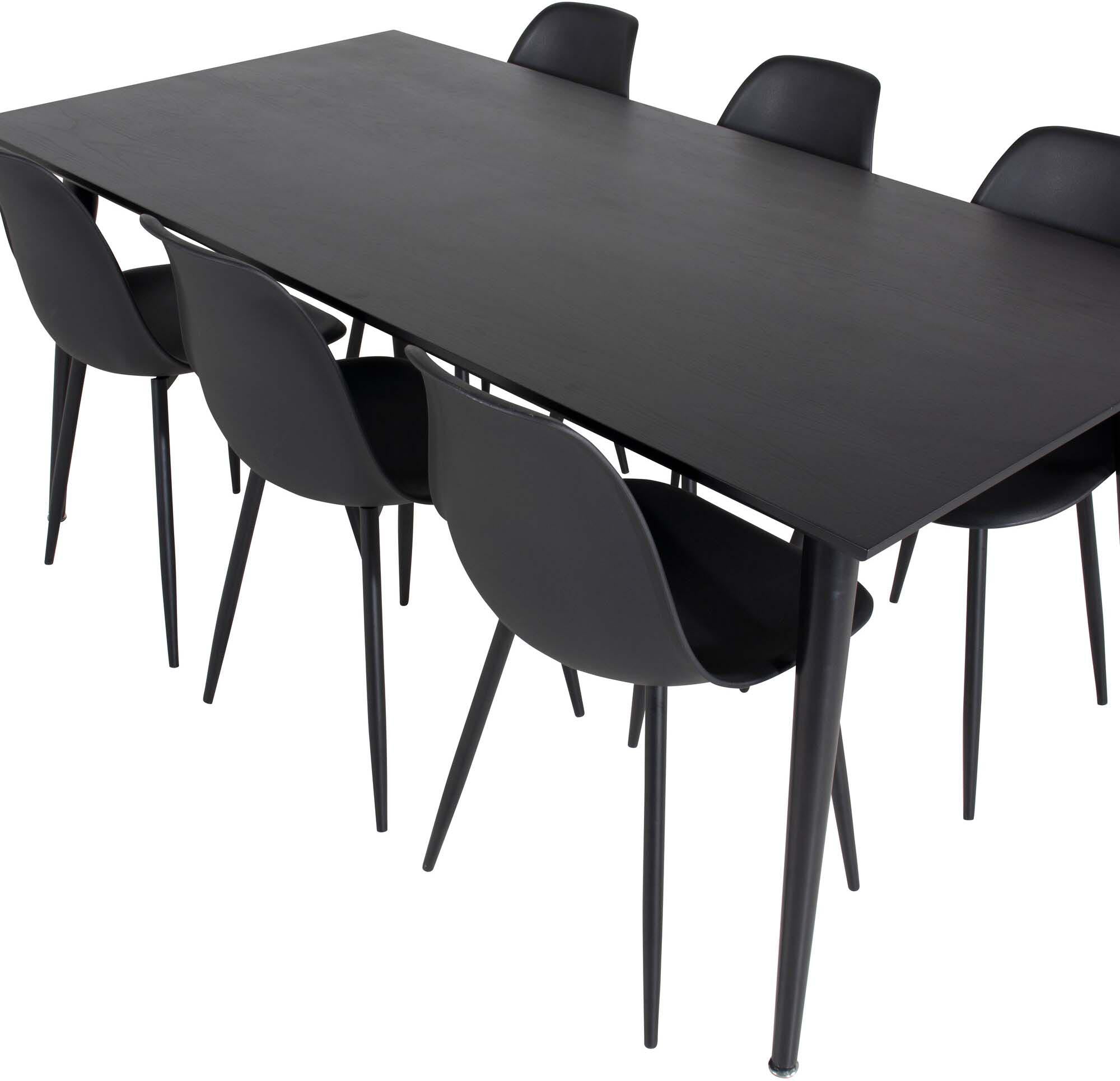 Dipp Esszimmerset + Polar Plastic 180cm/6St. in Schwarz präsentiert im Onlineshop von KAQTU Design AG. Esszimmerset ist von Venture Home