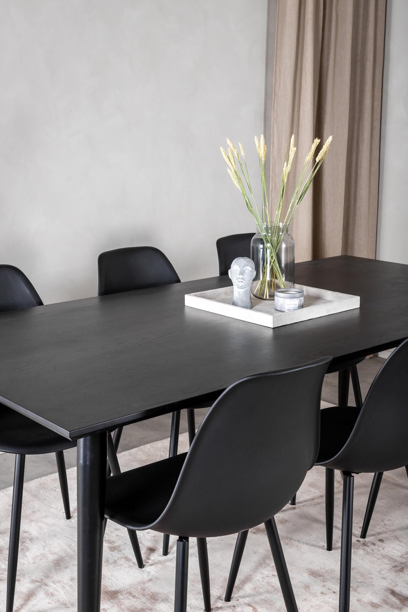 Dipp Esszimmerset + Polar Plastic 180cm/6St. in Schwarz präsentiert im Onlineshop von KAQTU Design AG. Esszimmerset ist von Venture Home