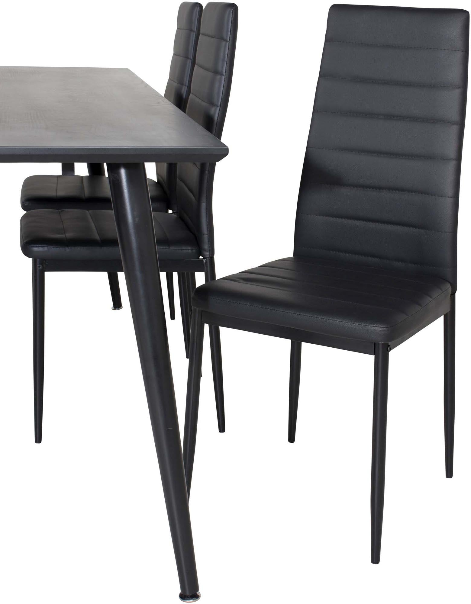 Dipp Esszimmerset + Slim 180cm/6St. in Schwarz präsentiert im Onlineshop von KAQTU Design AG. Esszimmerset ist von Venture Home