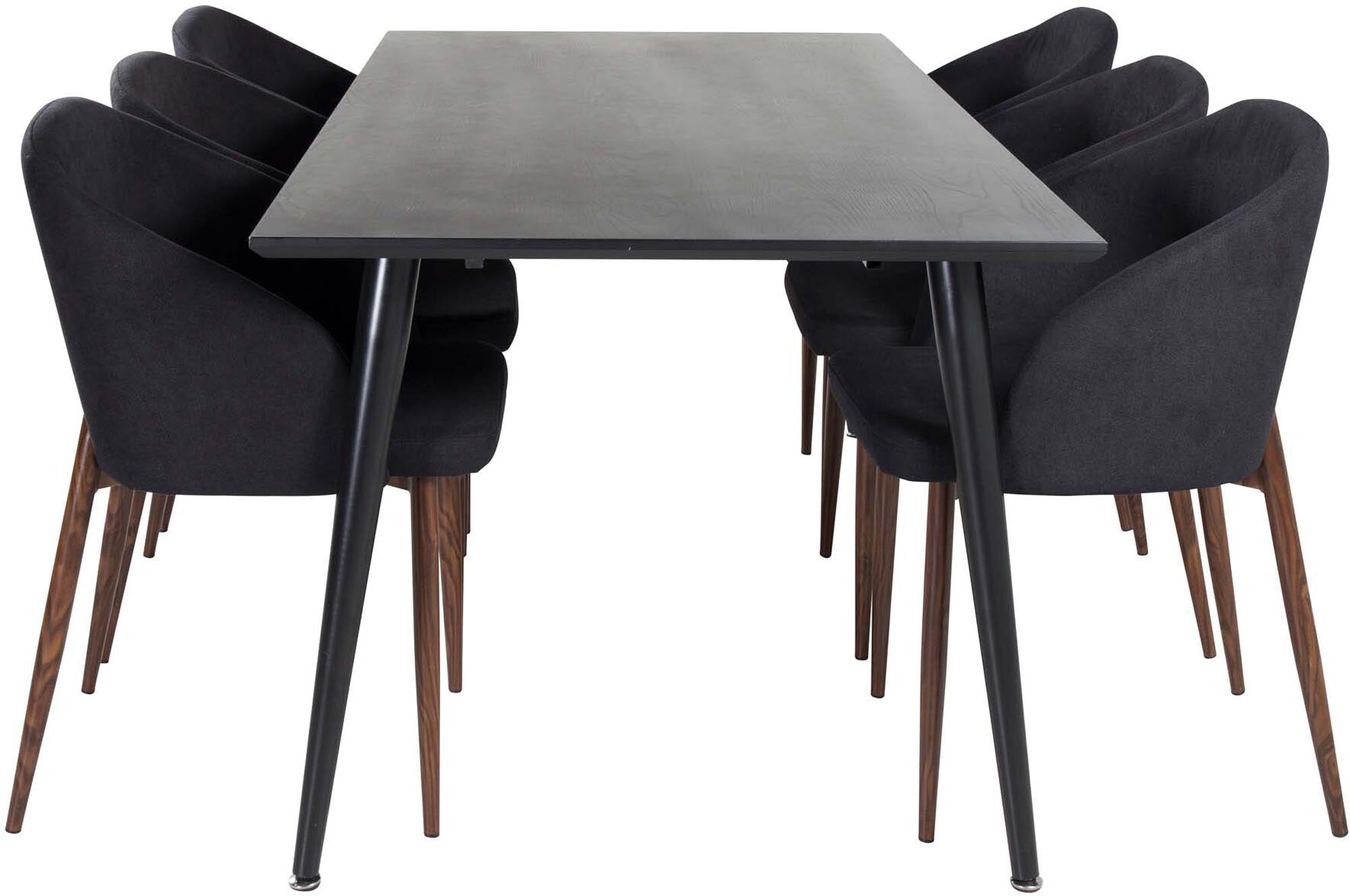 Dipp Esszimmerset + Arch 180cm/6St. in Schwarz, Natur präsentiert im Onlineshop von KAQTU Design AG. Esszimmerset ist von Venture Home