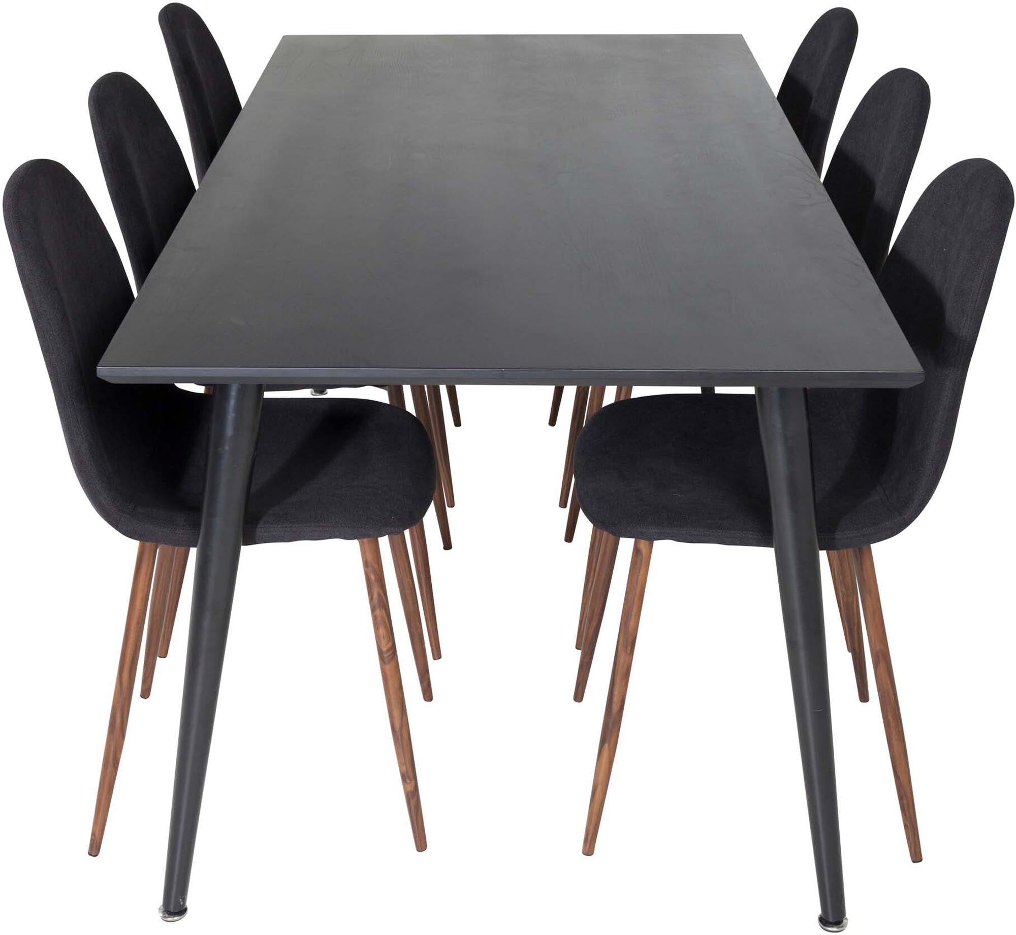 Dipp Esszimmerset + Polar 180cm/6St. in Schwarz, Natur präsentiert im Onlineshop von KAQTU Design AG. Esszimmerset ist von Venture Home