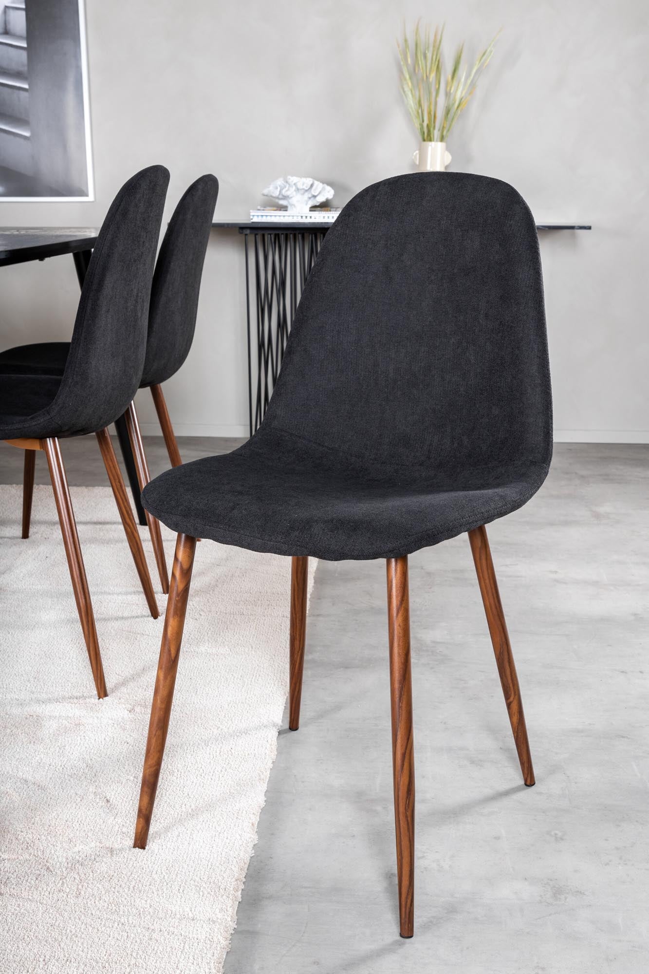 Dipp Esszimmerset + Polar 180cm/6St. in Schwarz, Natur präsentiert im Onlineshop von KAQTU Design AG. Esszimmerset ist von Venture Home