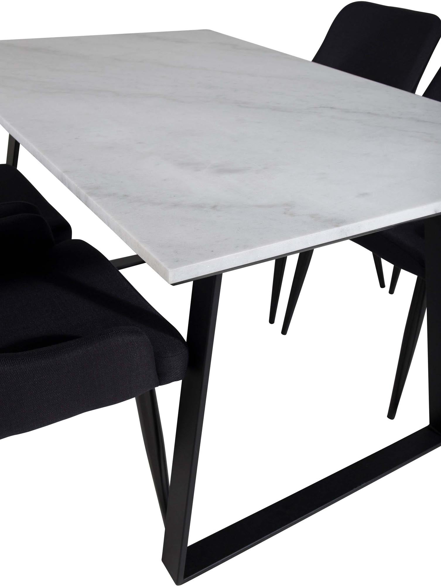 Elegantes Estelle Esszimmerset von Venture Home: 140 cm Tisch und bequeme Plaza-Stühle für stilvolle Essmomente.