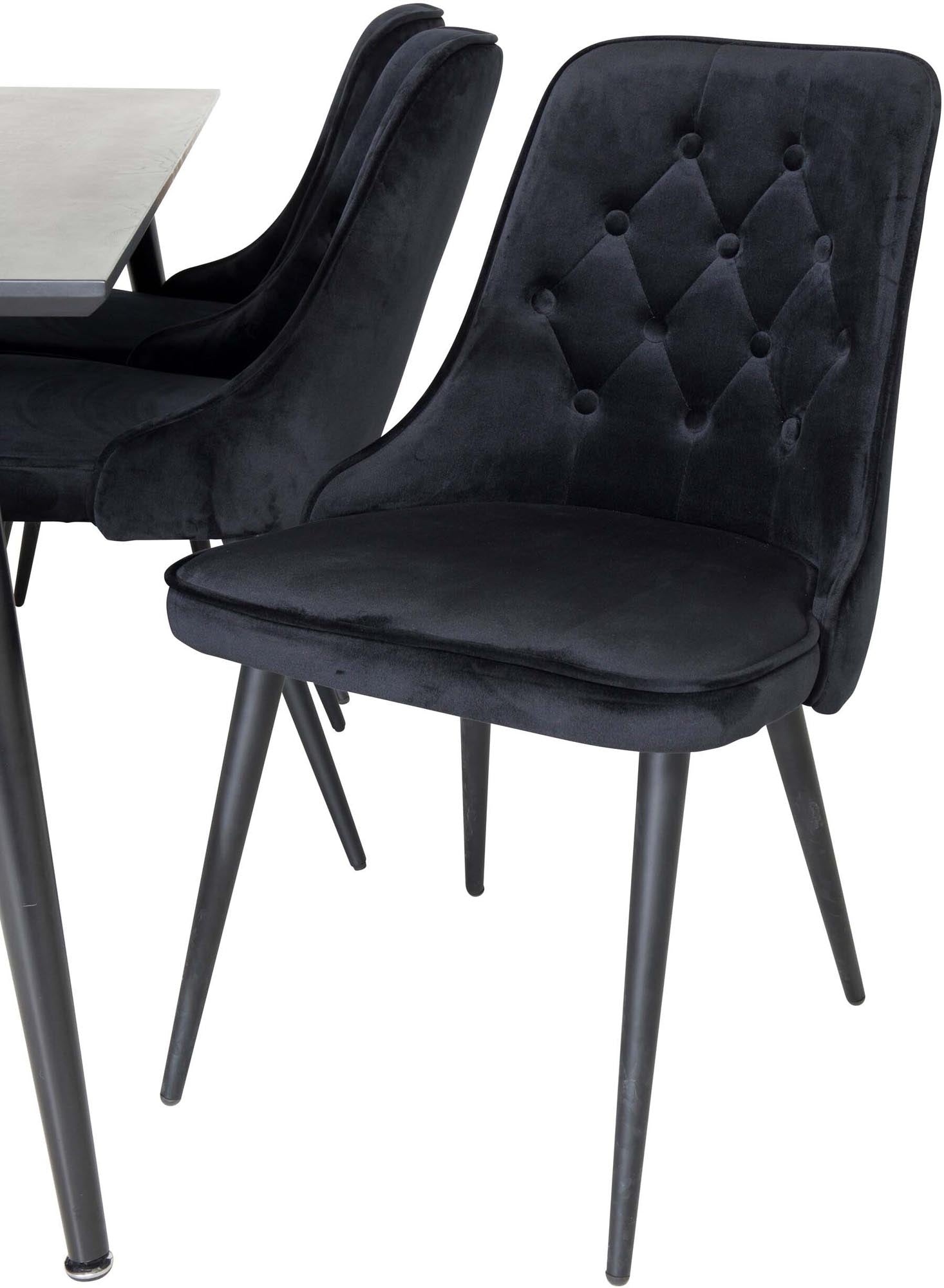 Dipp Esszimmerset + Velvet Deluxe 180cm/6St. in Schwarz präsentiert im Onlineshop von KAQTU Design AG. Esszimmerset ist von Venture Home