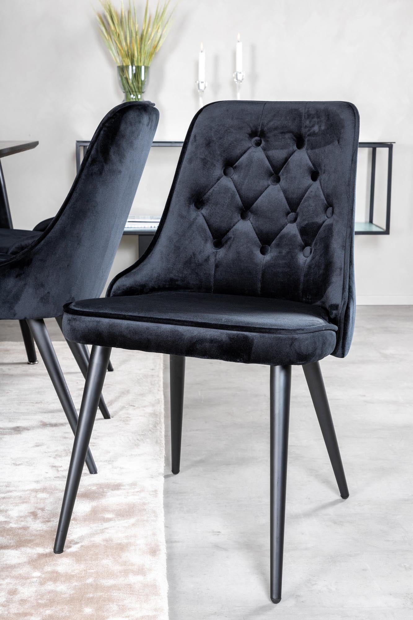Dipp Esszimmerset + Velvet Deluxe 180cm/6St. in Schwarz präsentiert im Onlineshop von KAQTU Design AG. Esszimmerset ist von Venture Home