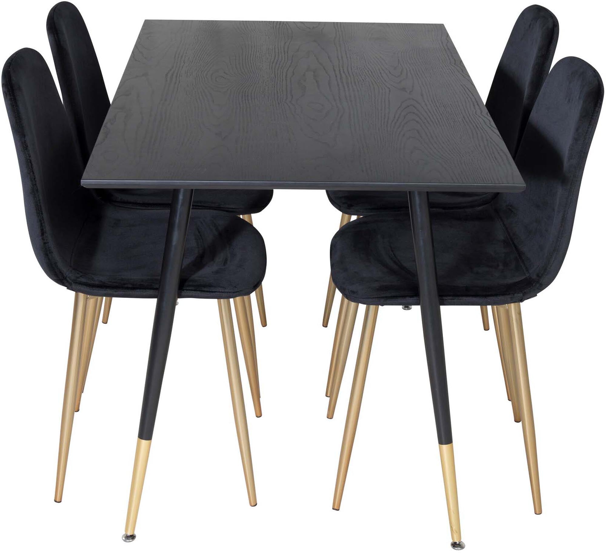 Dipp Esszimmerset + Polar 120cm/4St. in Schwarz / Gold präsentiert im Onlineshop von KAQTU Design AG. Esszimmerset ist von Venture Home