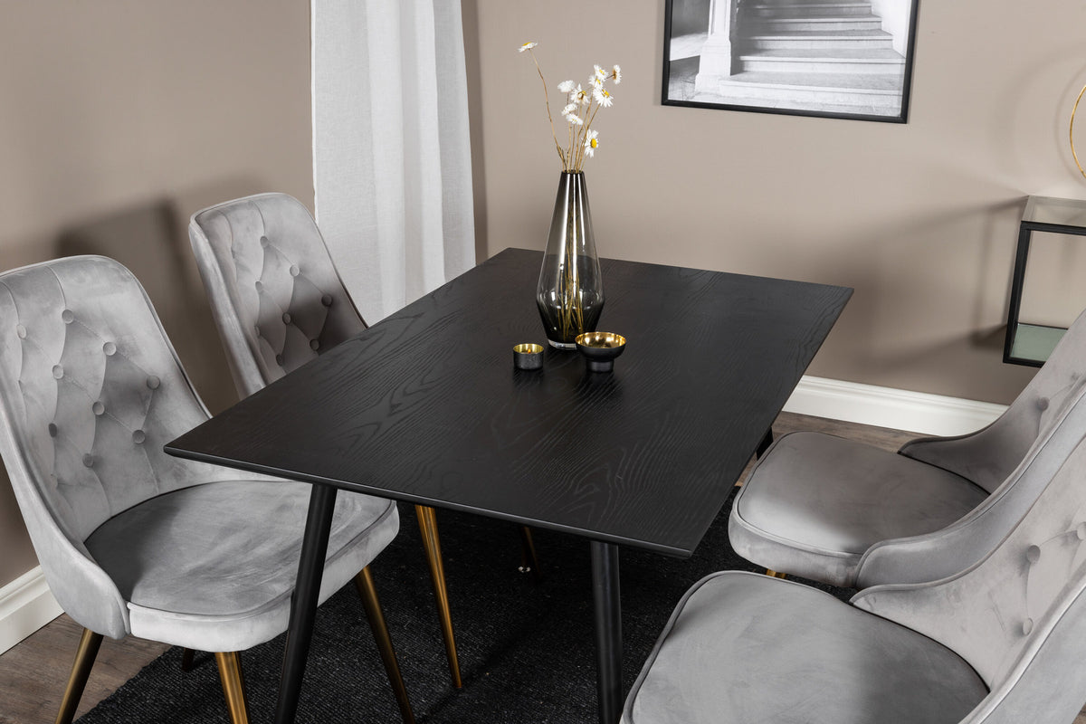 Dipp Esszimmerset + Velvet Deluxe 120cm/4St. in Gold präsentiert im Onlineshop von KAQTU Design AG. Esszimmerset ist von Venture Home