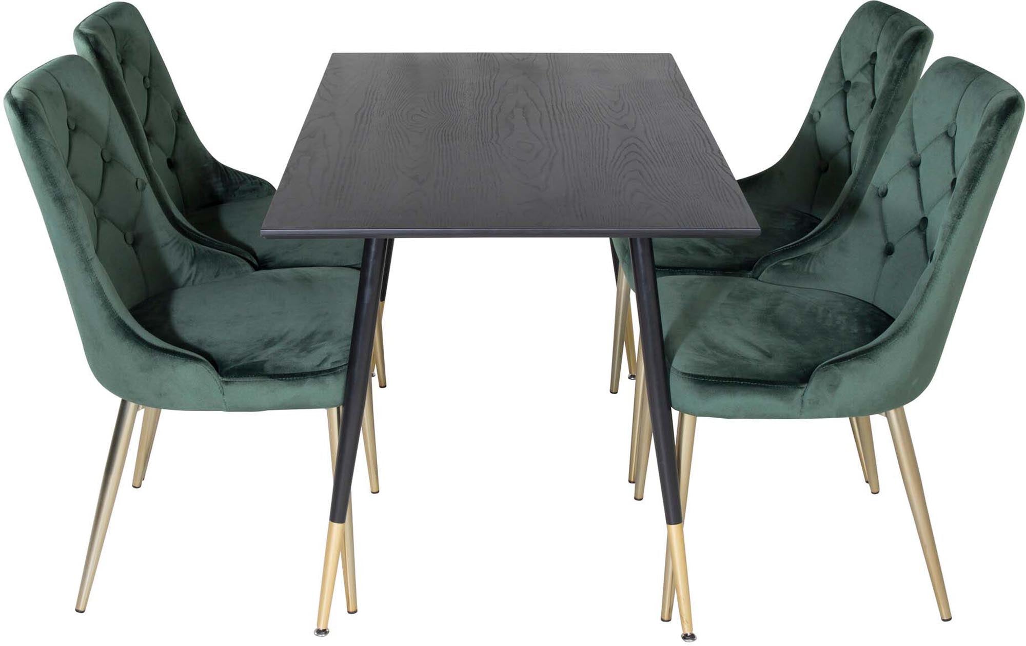 Dipp Esszimmerset + Velvet Deluxe 120cm/4St. in Gold, Grün präsentiert im Onlineshop von KAQTU Design AG. Esszimmerset ist von Venture Home