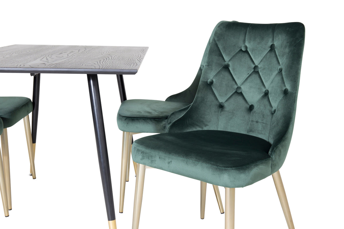 Dipp Esszimmerset + Velvet Deluxe 120cm/4St. in Gold, Grün präsentiert im Onlineshop von KAQTU Design AG. Esszimmerset ist von Venture Home