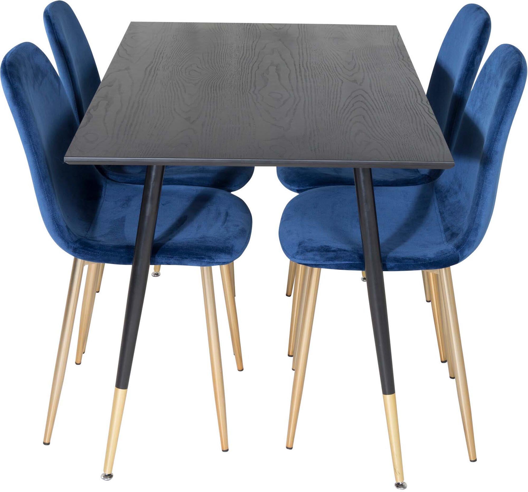 Dipp Esszimmerset + Polar 120cm/4St. in Blau, Gold präsentiert im Onlineshop von KAQTU Design AG. Esszimmerset ist von Venture Home