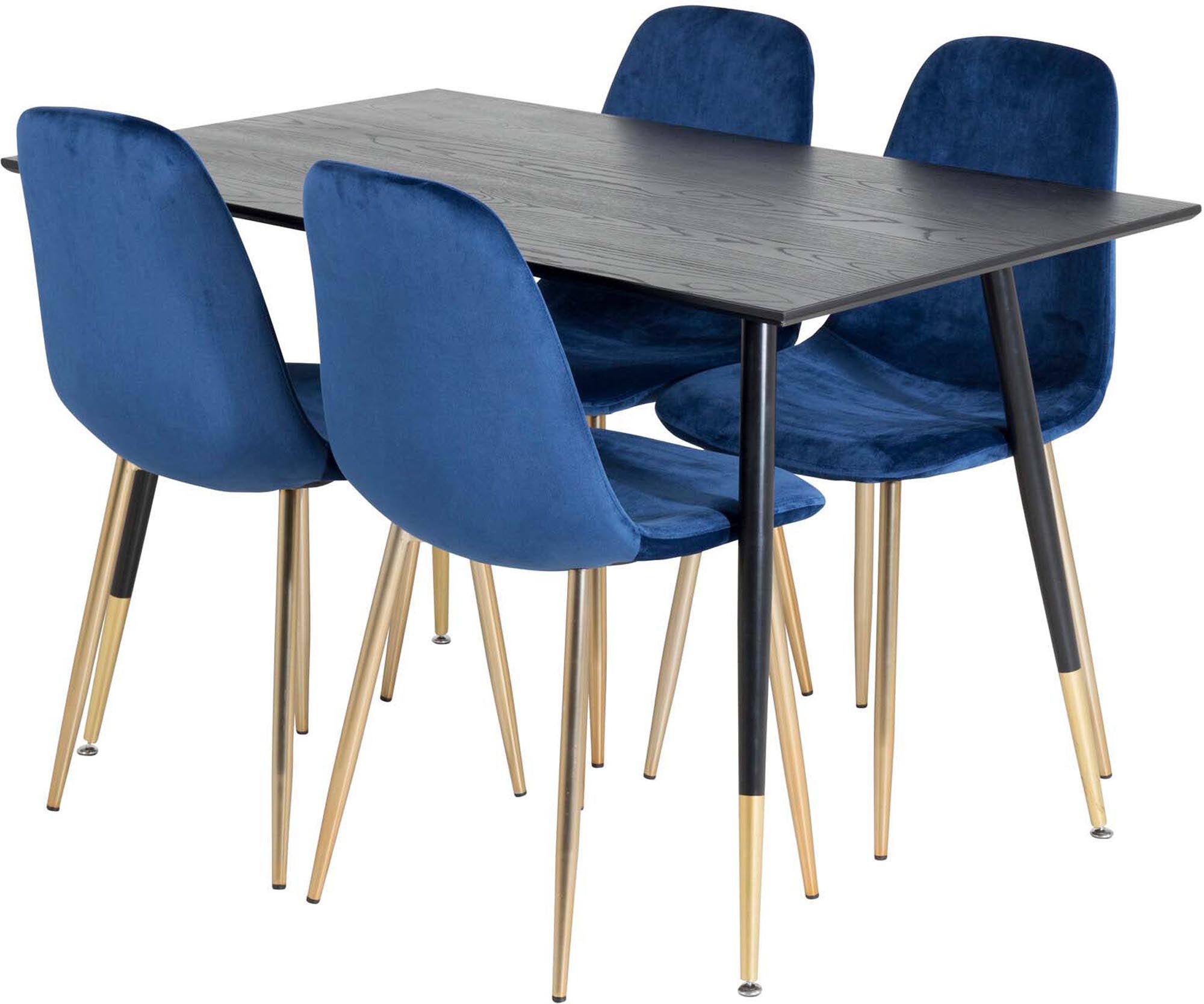 Elegantes Dipp Esszimmerset von Venture Home mit stilvollem Esstisch und komfortablen Samtstühlen. Ideal für gesellige Abende und luxuriöse Einrichtung.