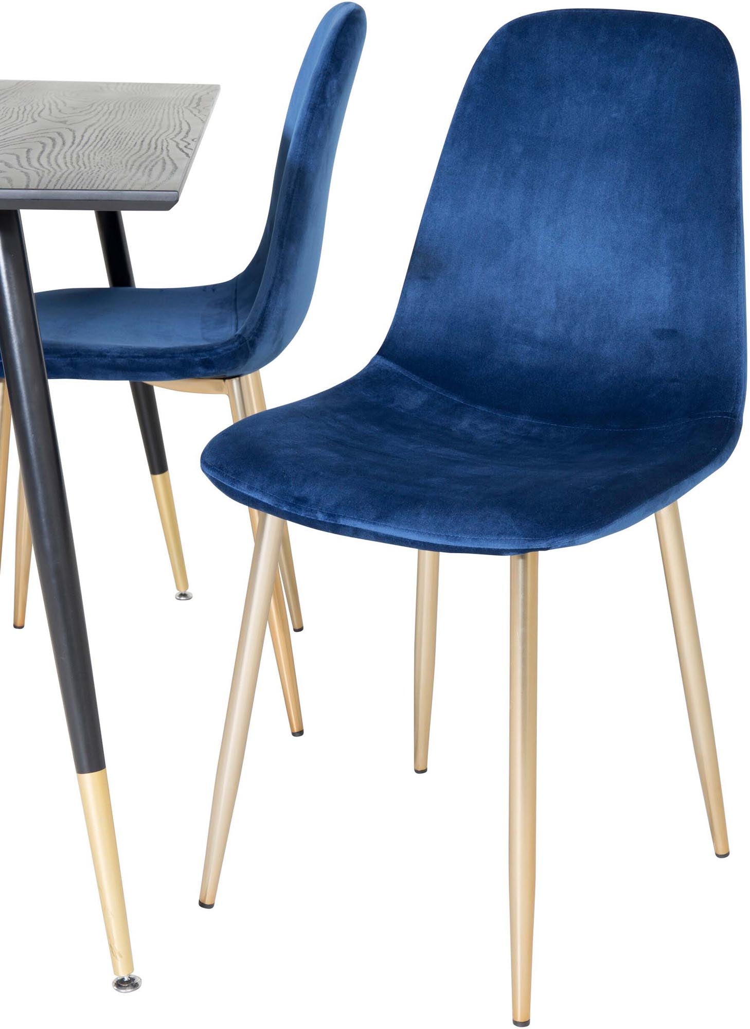 Dipp Esszimmerset + Polar 120cm/4St. in Blau, Gold präsentiert im Onlineshop von KAQTU Design AG. Esszimmerset ist von Venture Home