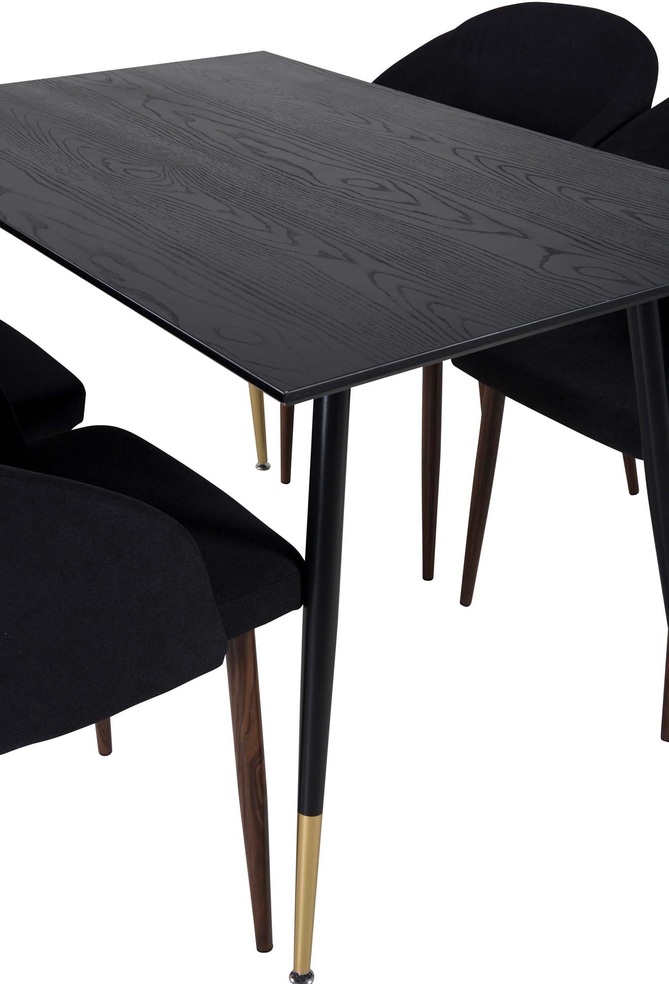Dipp Esszimmerset + Arch 120cm/4St. in Schwarz, Natur präsentiert im Onlineshop von KAQTU Design AG. Esszimmerset ist von Venture Home