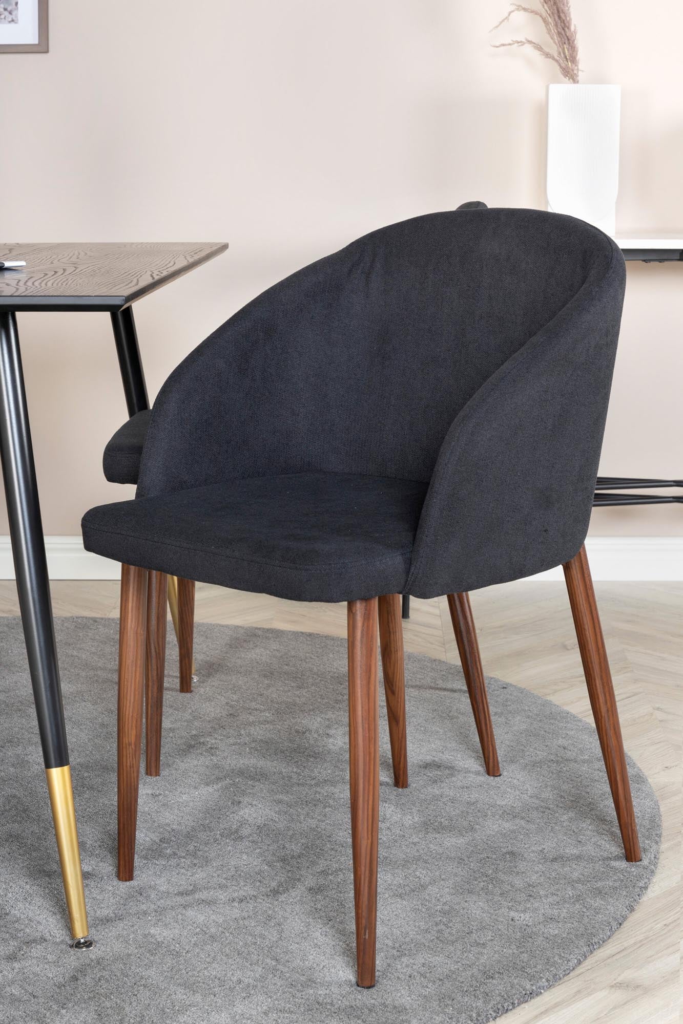 Dipp Esszimmerset + Arch 120cm/4St. in Schwarz, Natur präsentiert im Onlineshop von KAQTU Design AG. Esszimmerset ist von Venture Home