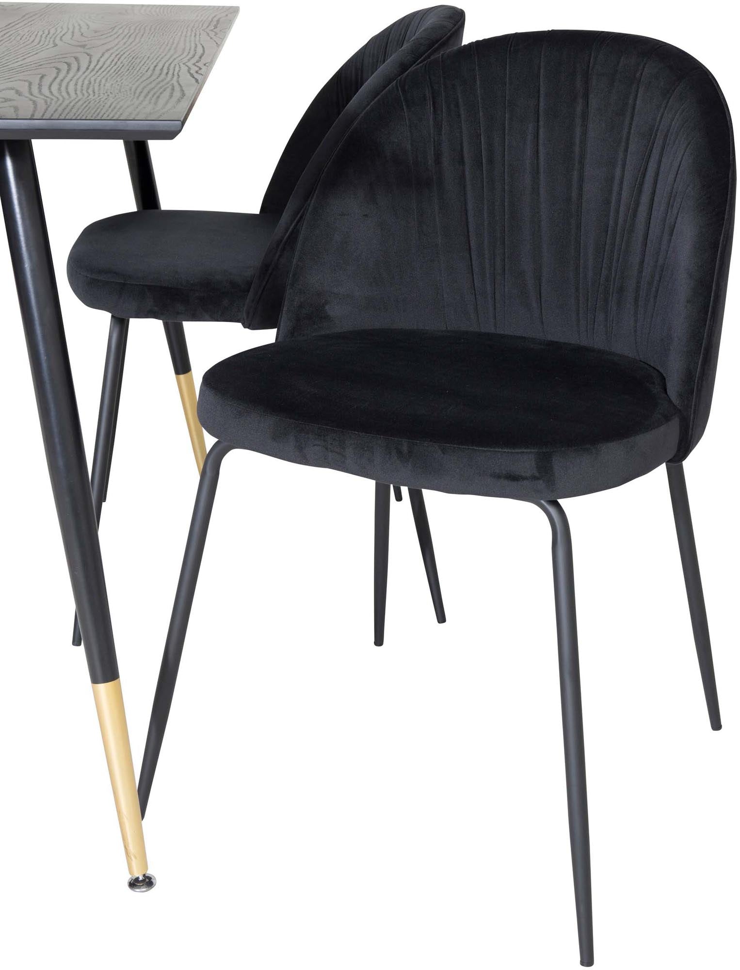 Dipp Esszimmerset + Wrinkles 120cm/4St. in Schwarz präsentiert im Onlineshop von KAQTU Design AG. Esszimmerset ist von Venture Home