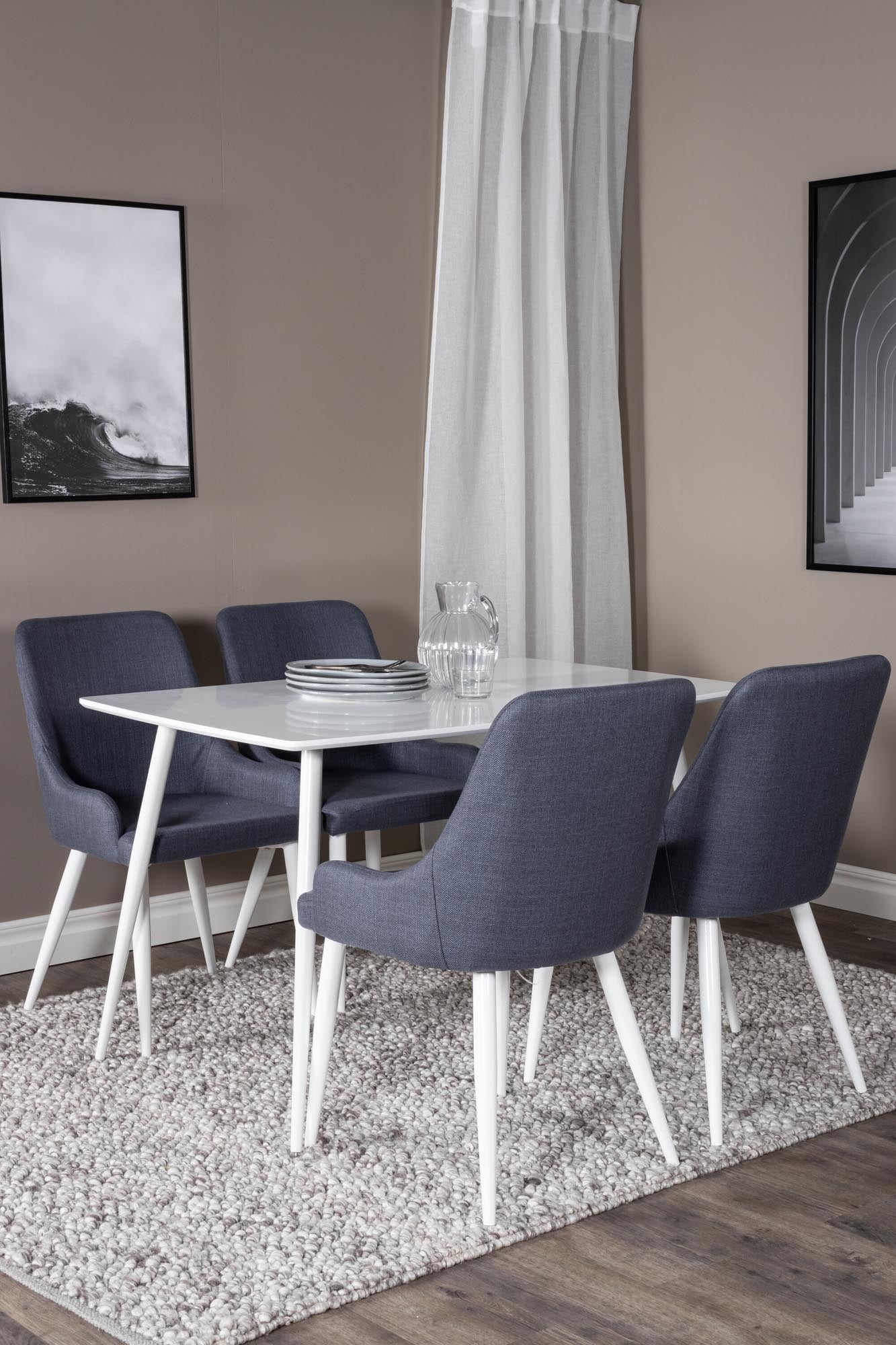 Polar Esszimmerset + Plaza 120cm/4St. in Blau Weiss präsentiert im Onlineshop von KAQTU Design AG. Esszimmerset ist von Venture Home