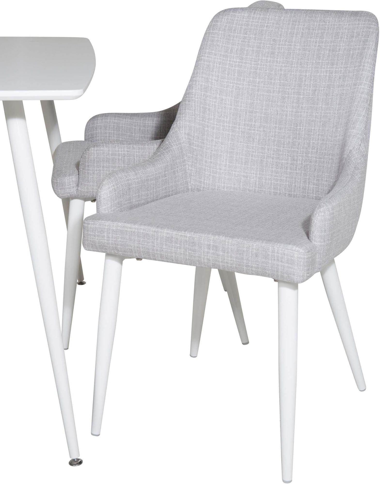 Polar Esszimmerset + Plaza 120cm/4St. in Grau weiss präsentiert im Onlineshop von KAQTU Design AG. Esszimmerset ist von Venture Home