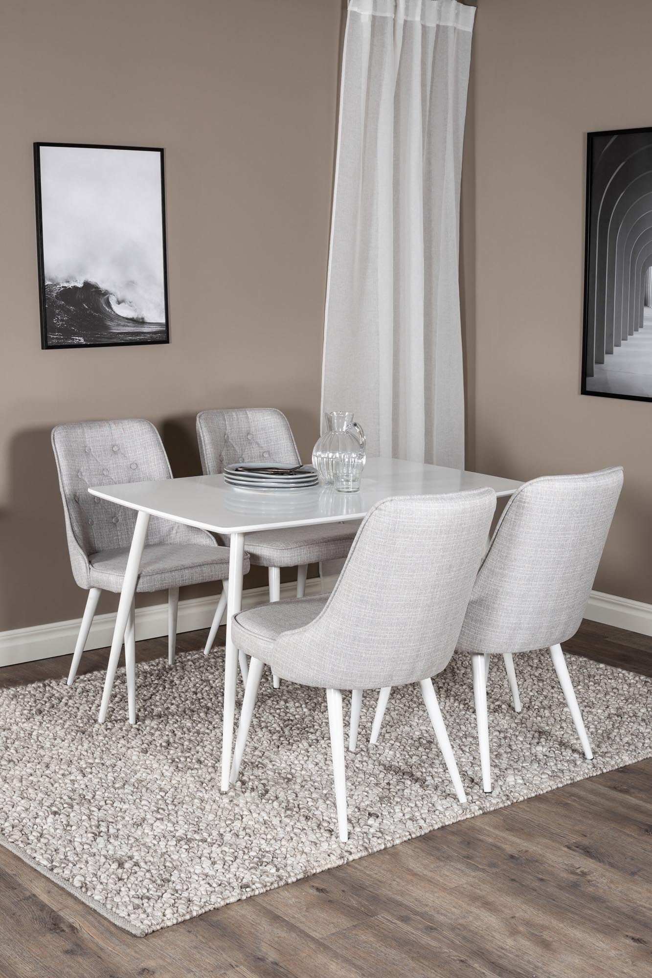 Polar Esszimmerset + Velvet Deluxe 120cm/4St. in Weiss präsentiert im Onlineshop von KAQTU Design AG. Esszimmerset ist von Venture Home
