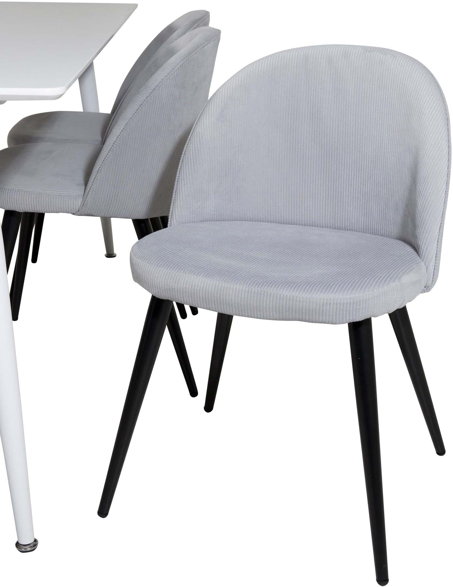 Polar Esszimmerset + Velvet 180cm/6St. in Weiss / Schwarzgrau präsentiert im Onlineshop von KAQTU Design AG. Esszimmerset ist von Venture Home