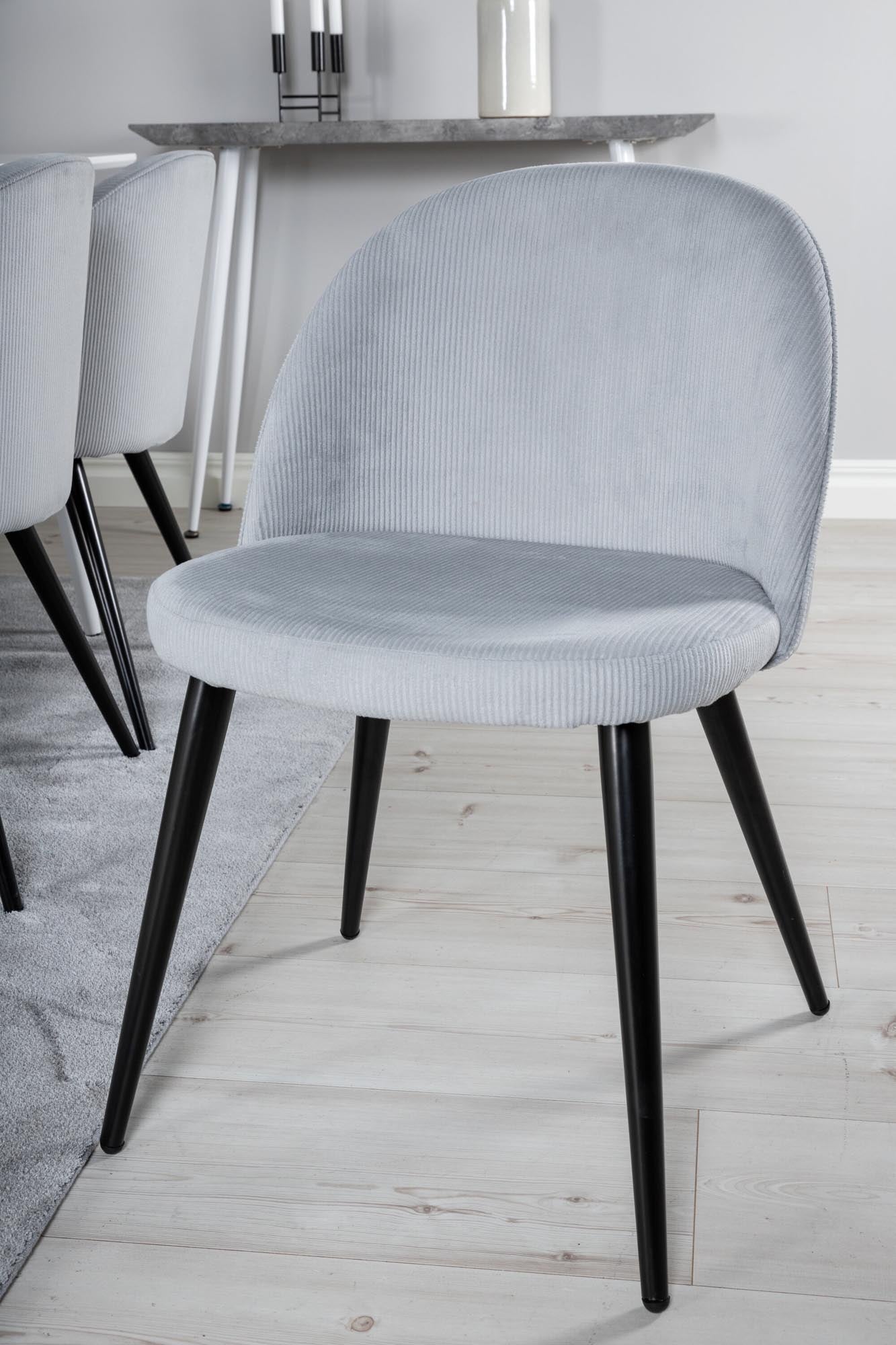 Polar Esszimmerset + Velvet 180cm/6St. in Weiss / Schwarzgrau präsentiert im Onlineshop von KAQTU Design AG. Esszimmerset ist von Venture Home