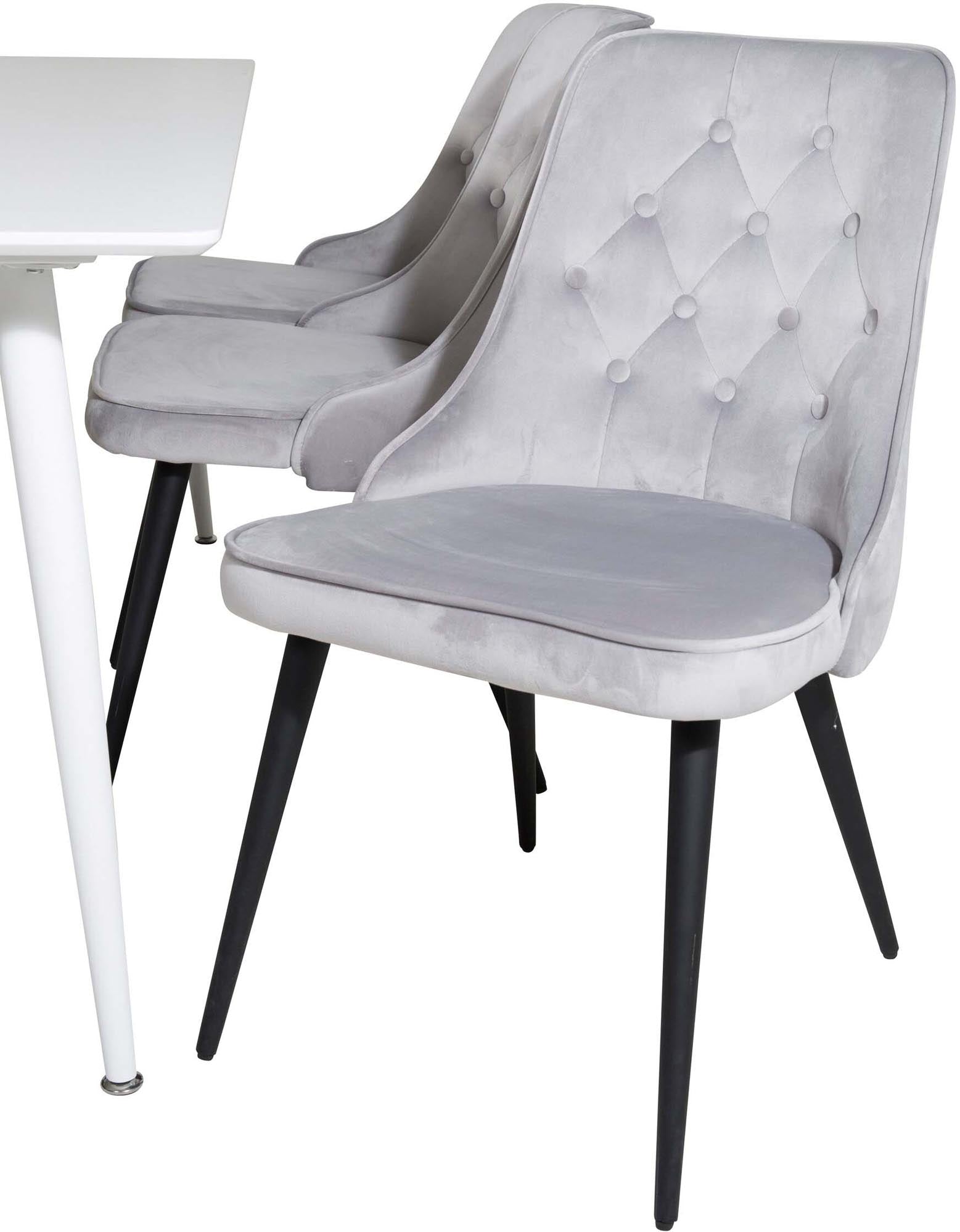 Polar Esszimmerset + Velvet Deluxe 180cm/6St. in Schwarz präsentiert im Onlineshop von KAQTU Design AG. Esszimmerset ist von Venture Home
