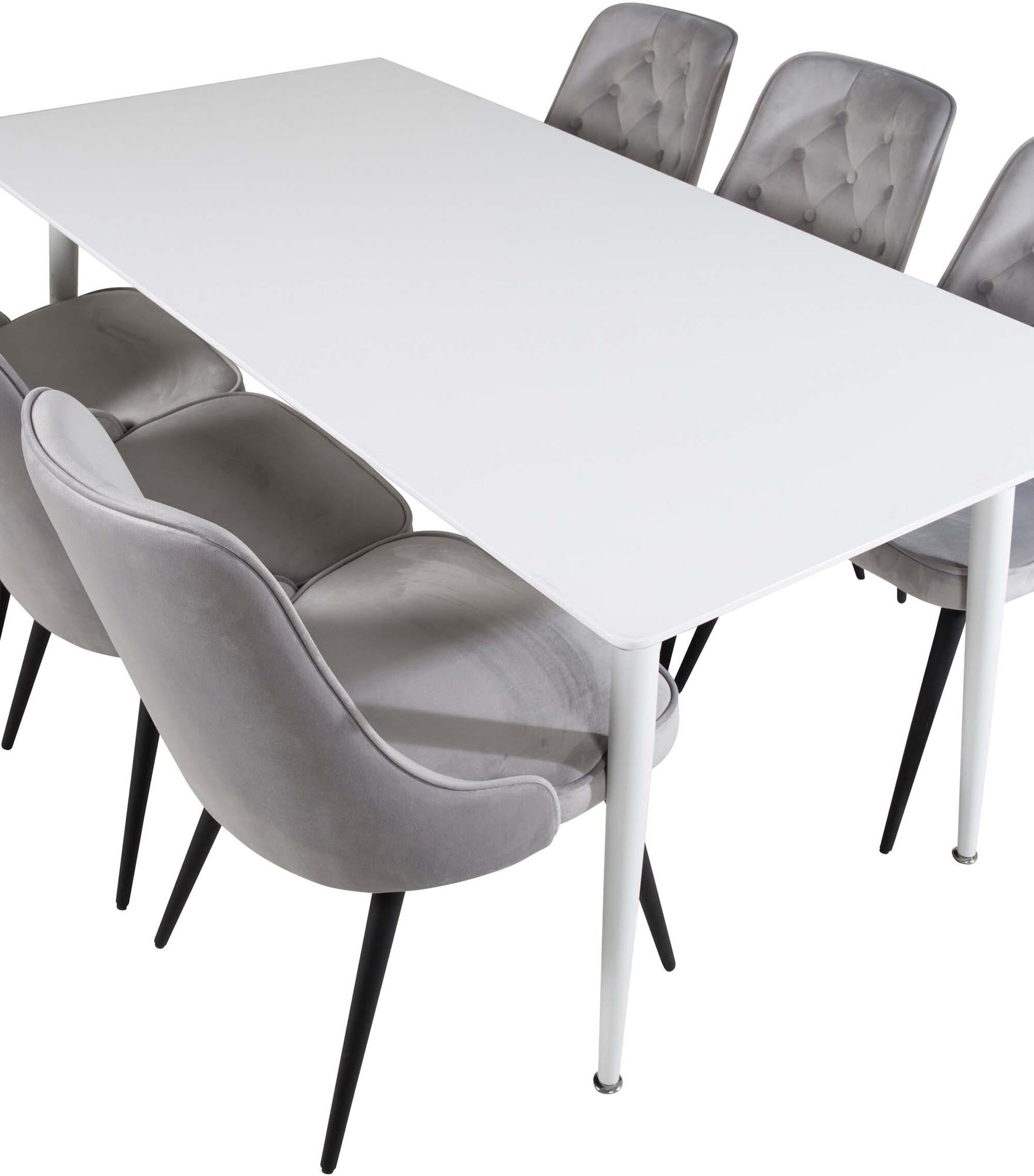 Polar Esszimmerset + Velvet Deluxe 180cm/6St. in Schwarz präsentiert im Onlineshop von KAQTU Design AG. Esszimmerset ist von Venture Home