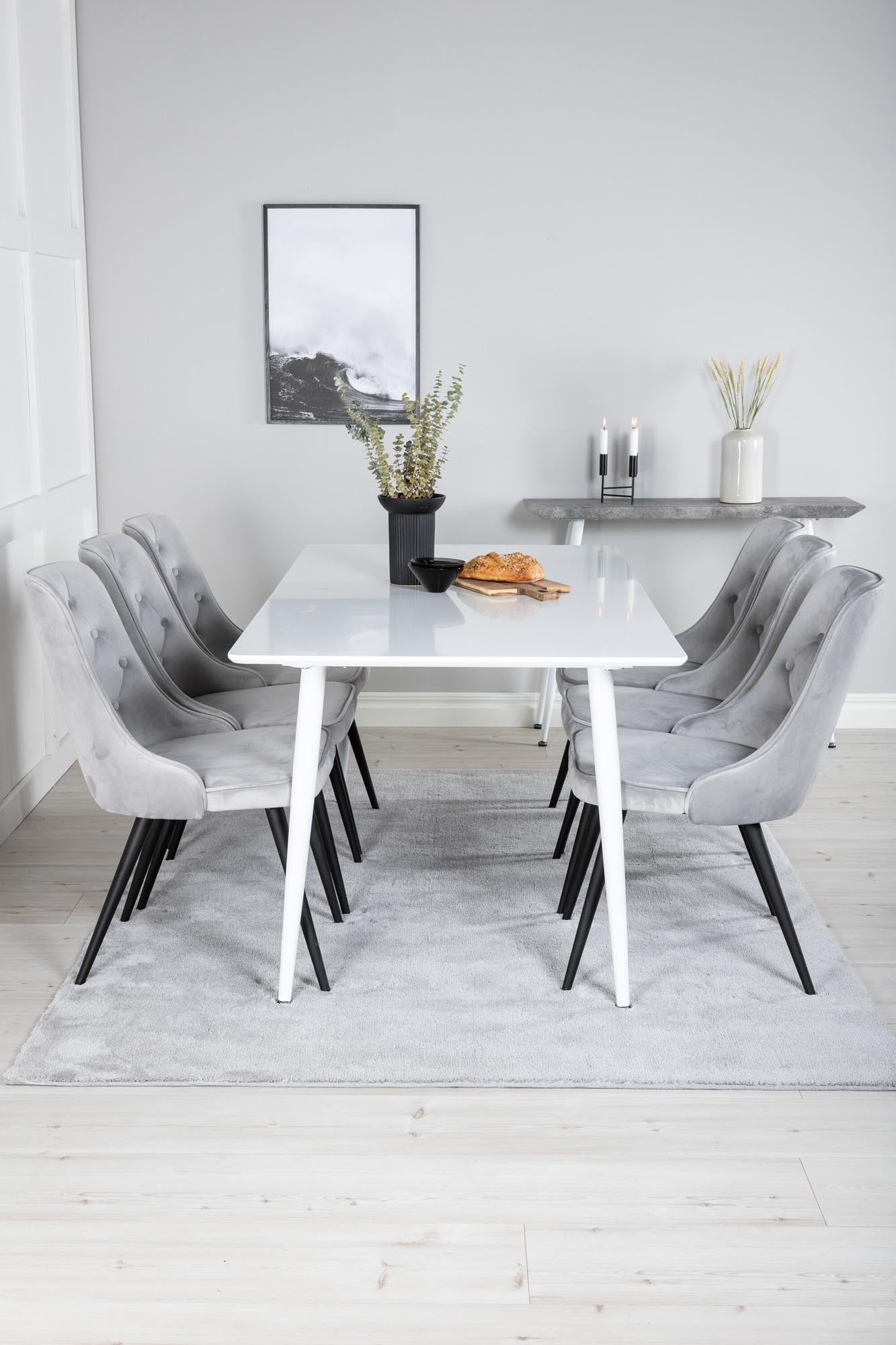 Polar Esszimmerset + Velvet Deluxe 180cm/6St. in Schwarz präsentiert im Onlineshop von KAQTU Design AG. Esszimmerset ist von Venture Home