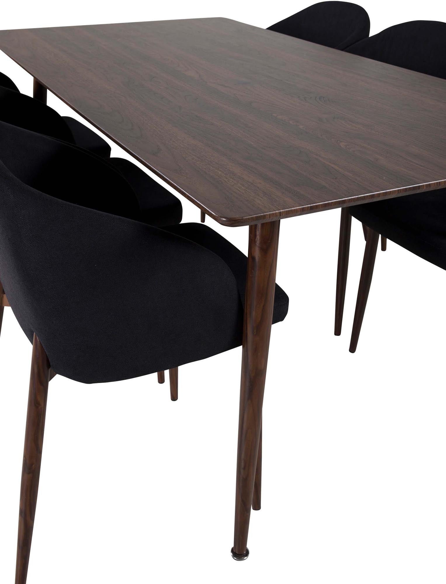 Polar Esszimmerset + Arch 180cm/6St. in Schwarz, Natur präsentiert im Onlineshop von KAQTU Design AG. Esszimmerset ist von Venture Home
