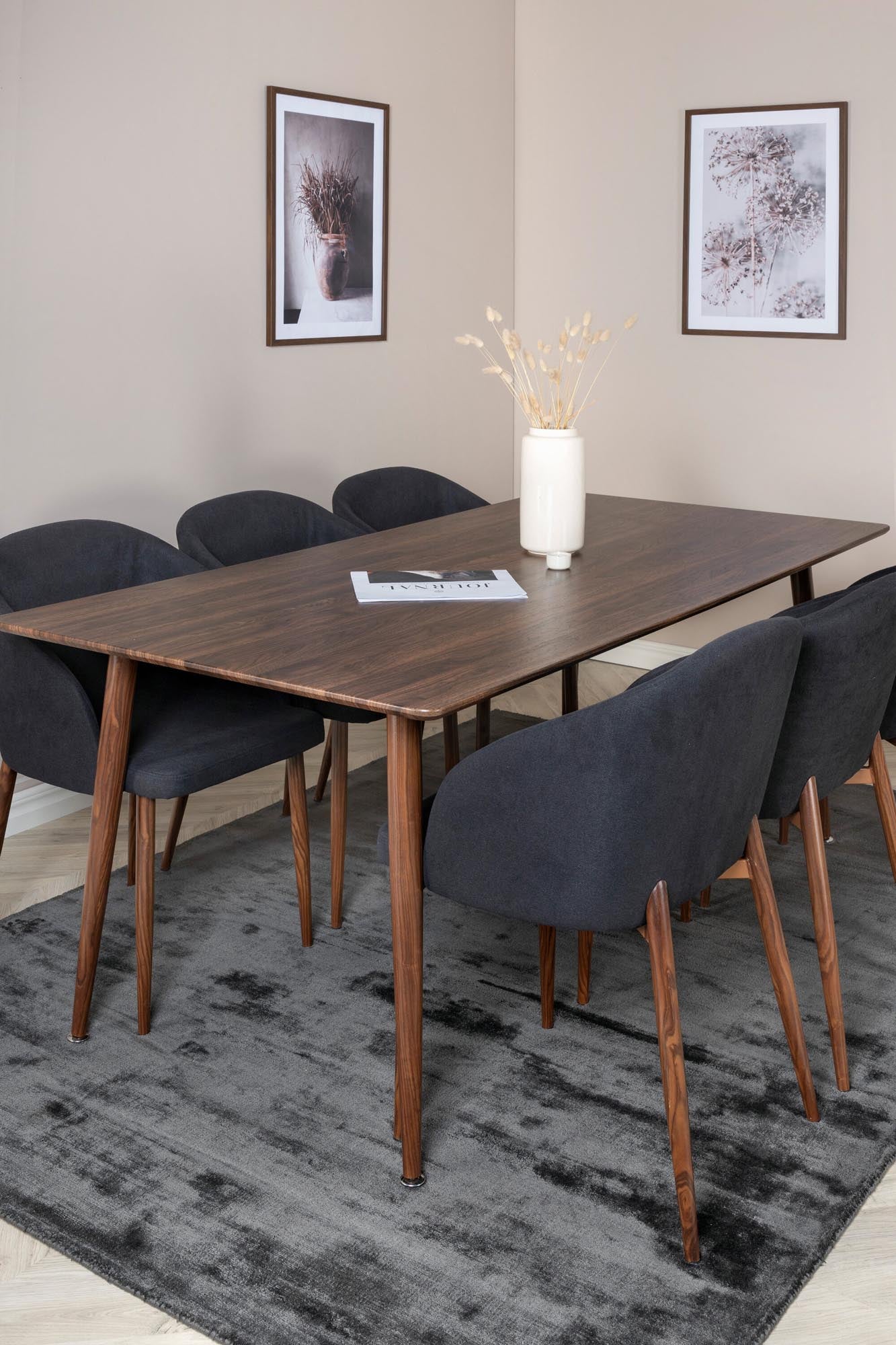 Polar Esszimmerset + Arch 180cm/6St. in Schwarz, Natur präsentiert im Onlineshop von KAQTU Design AG. Esszimmerset ist von Venture Home