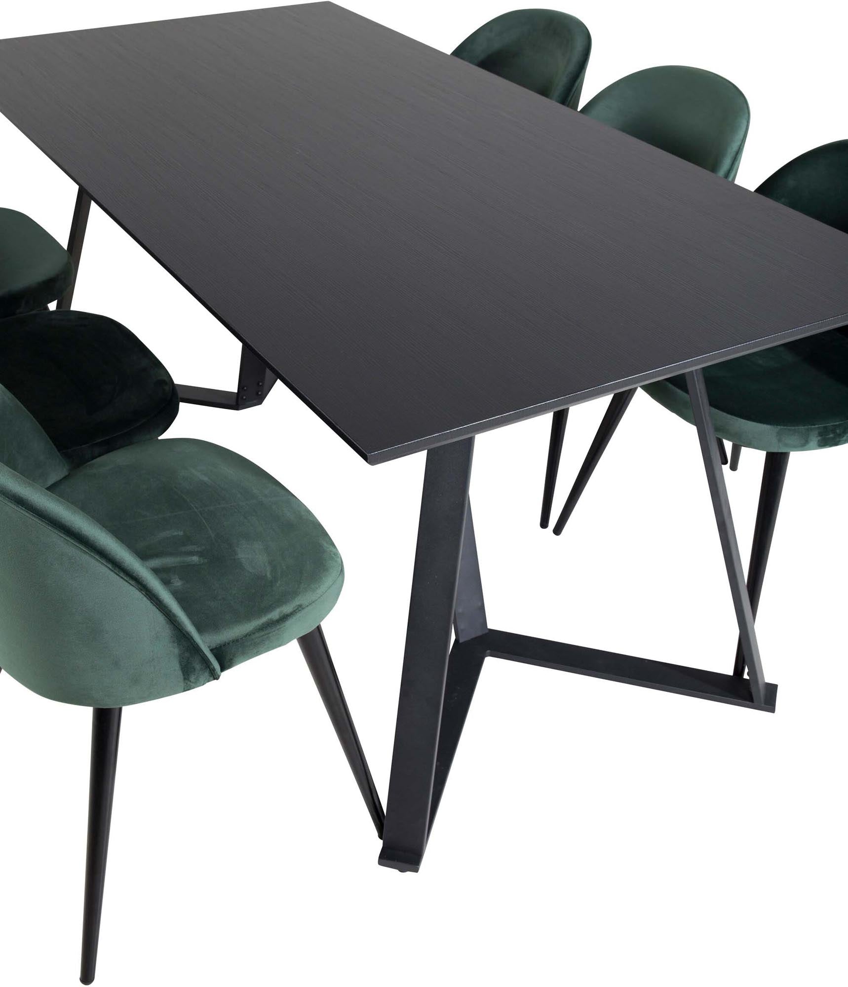 Erleben Sie stilvolle Essmomente mit dem Marina Esszimmerset Velvet 180cm/6St. von Venture Home – elegantes Design, luxuriöse Stühle und viel Platz für Ihre Gäste.