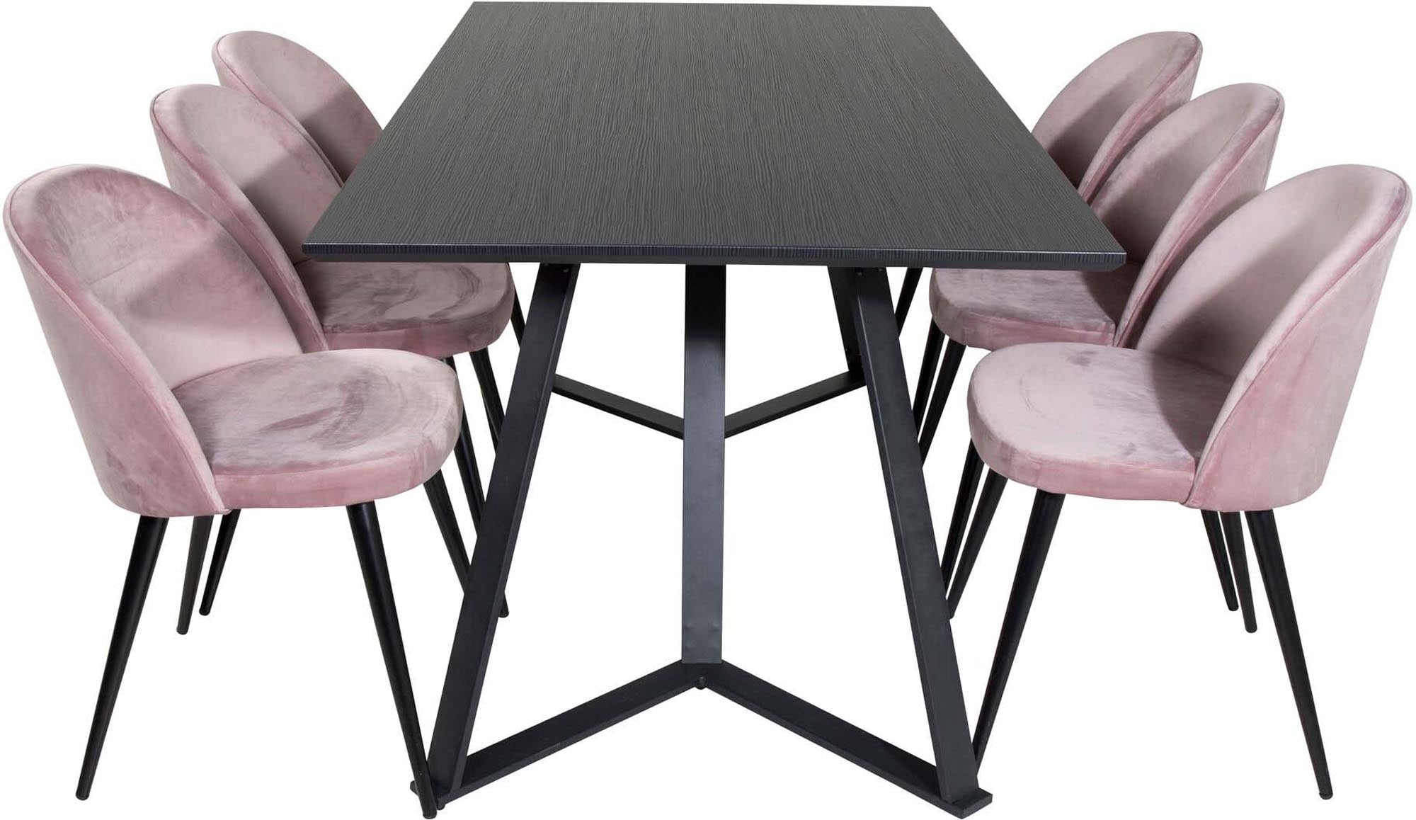 Erleben Sie Komfort und Eleganz mit dem Marina Esszimmerset Velvet 180cm/6St. von Venture Home – perfekt für unvergessliche Momente mit Freunden und Familie.