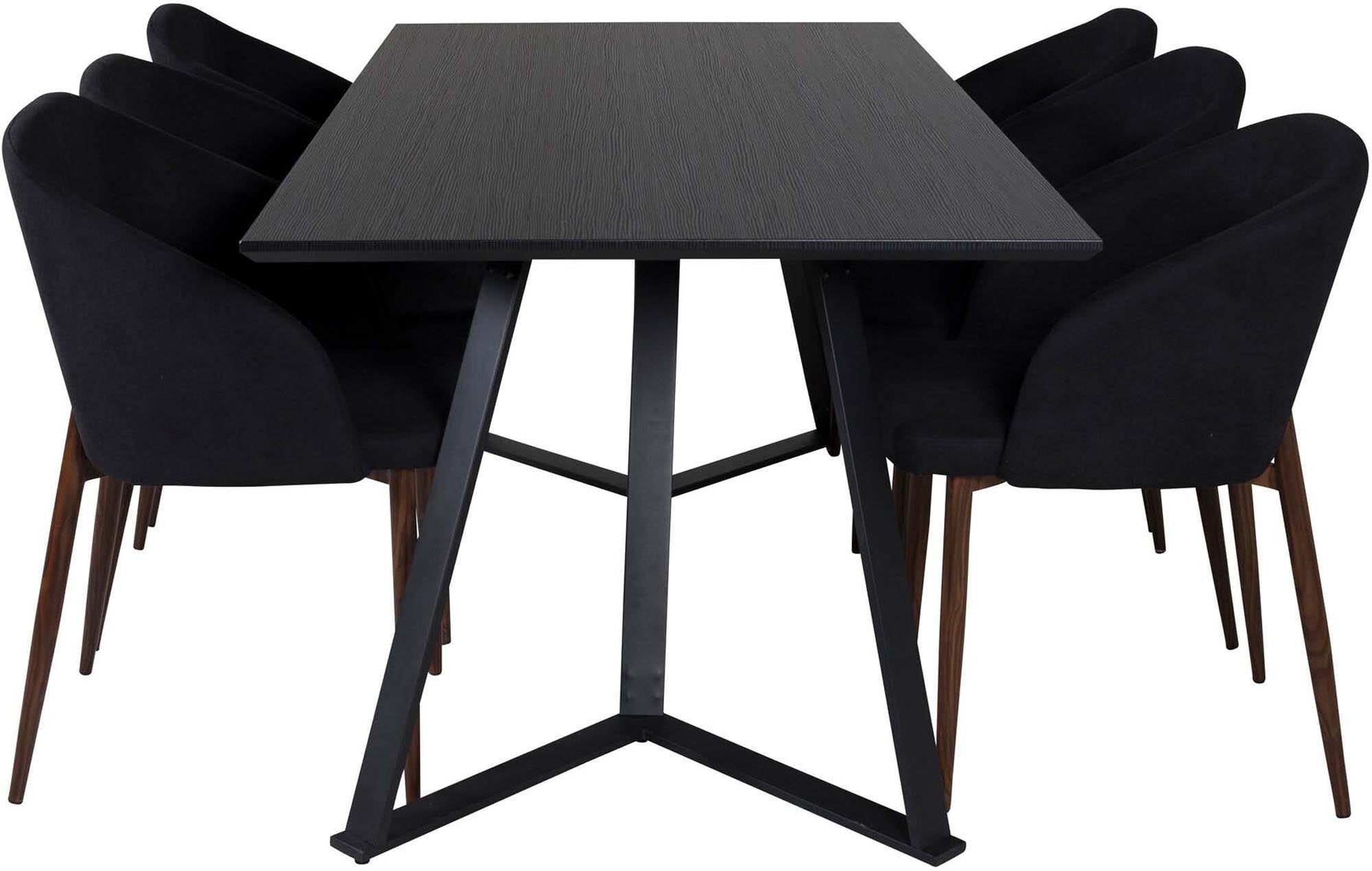 Elegantes Esszimmerset Marina Arctic 180cm mit 6 bequemen Stühlen in Khaki. Perfekt für Familienessen und stilvolle Zusammenkünfte.