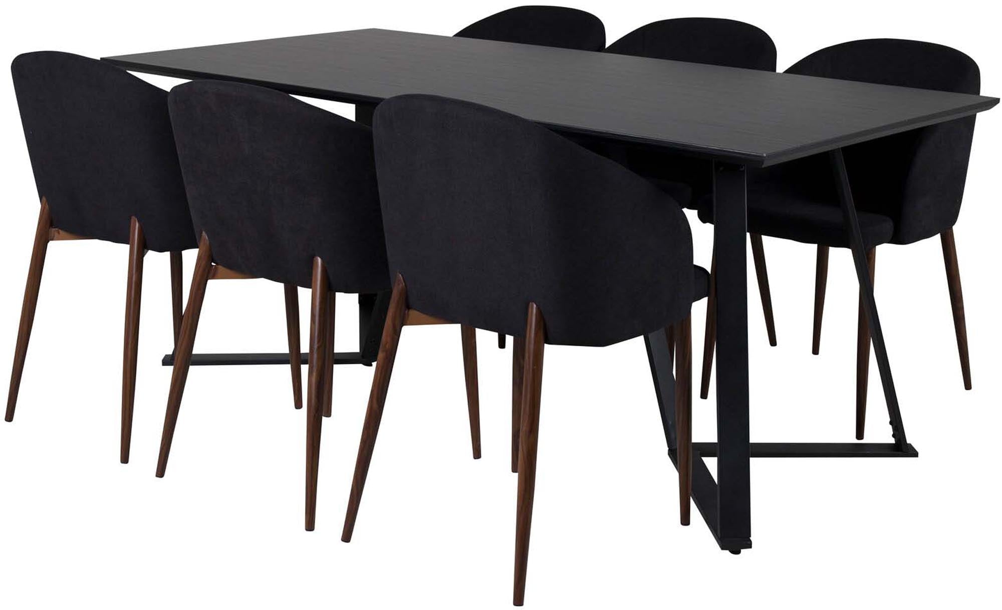 Elegantes Marina Esszimmerset Arctic: 180cm Tisch & 6 Stühle.