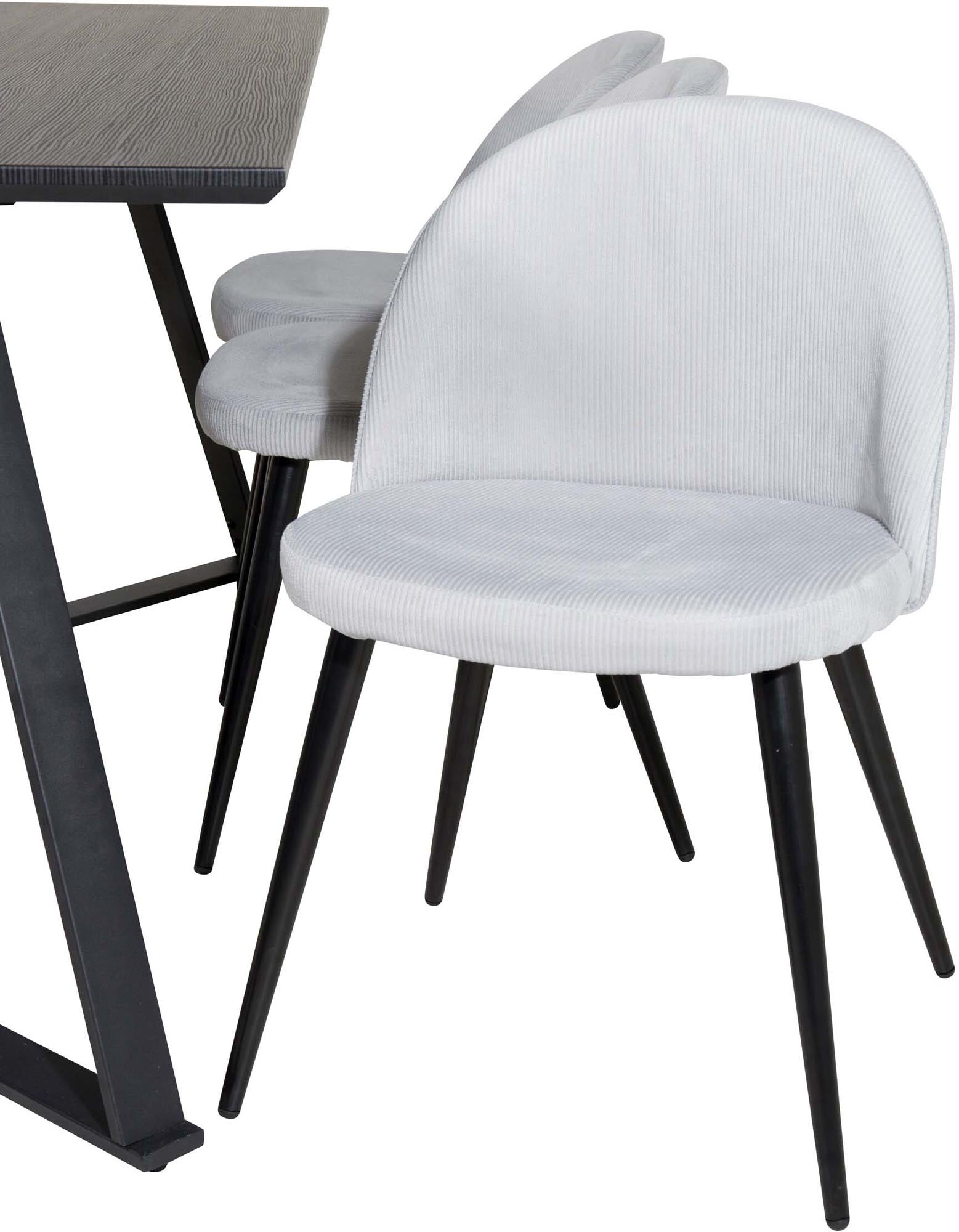 Entdecken Sie das Marina Esszimmerset Velvet von Venture Home: Ein eleganter 180 cm Esstisch für 6 Personen, kombiniert mit stilvollen, bequemen Stühlen für gesellige Momente.