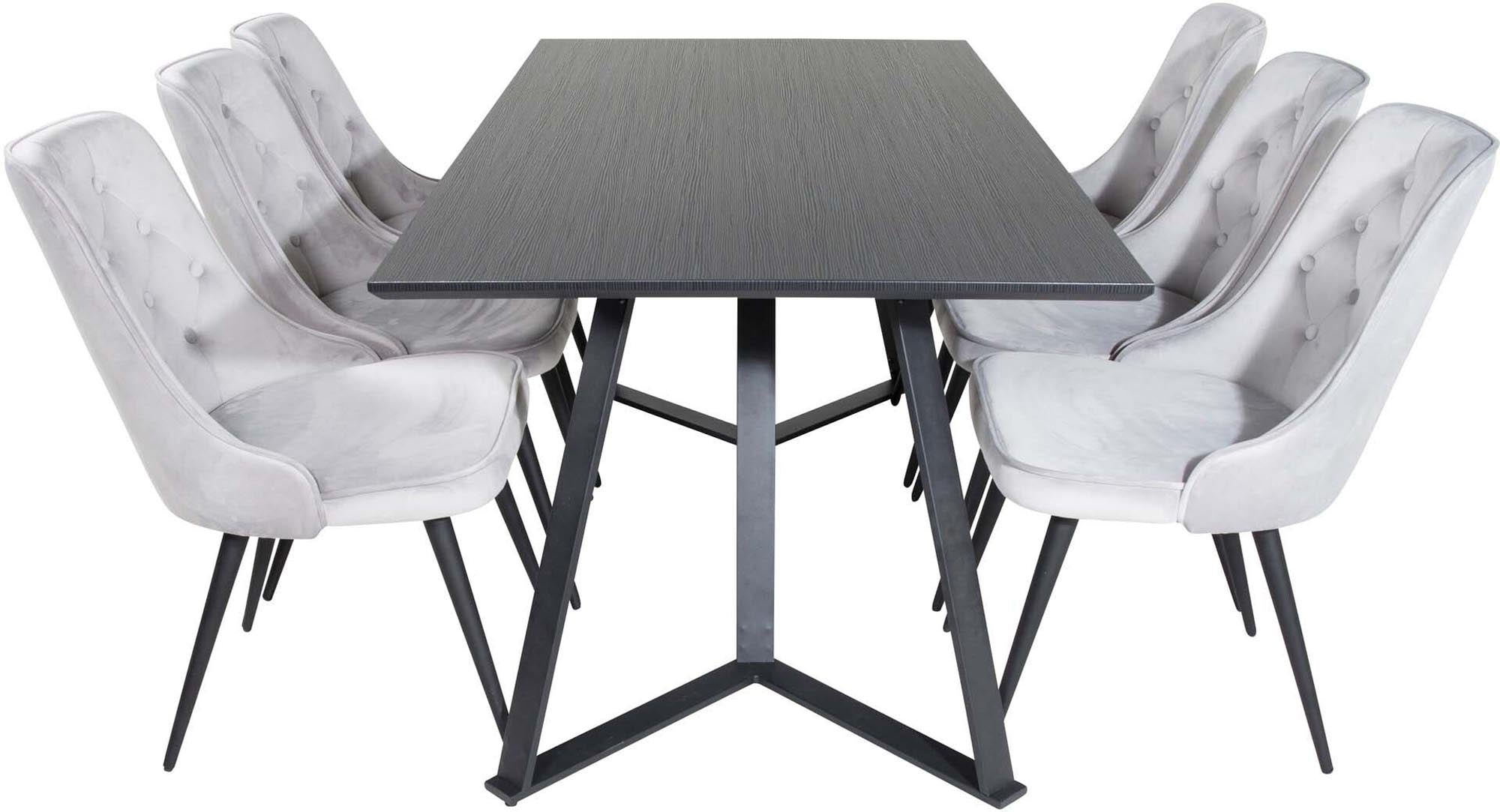 Entdecken Sie das Marina Esszimmerset Velvet 180cm/6St. von Venture Home – der perfekte Mix aus modernem Design, Komfort und Funktionalität für gesellige Anlässe.