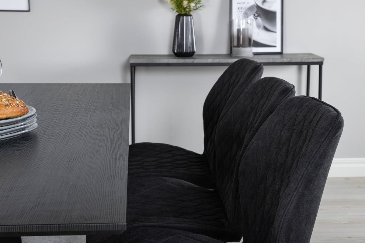 Marina Esszimmerset Gemma 180cm/6St. in Schwarz präsentiert im Onlineshop von KAQTU Design AG. Esszimmerset ist von Venture Home