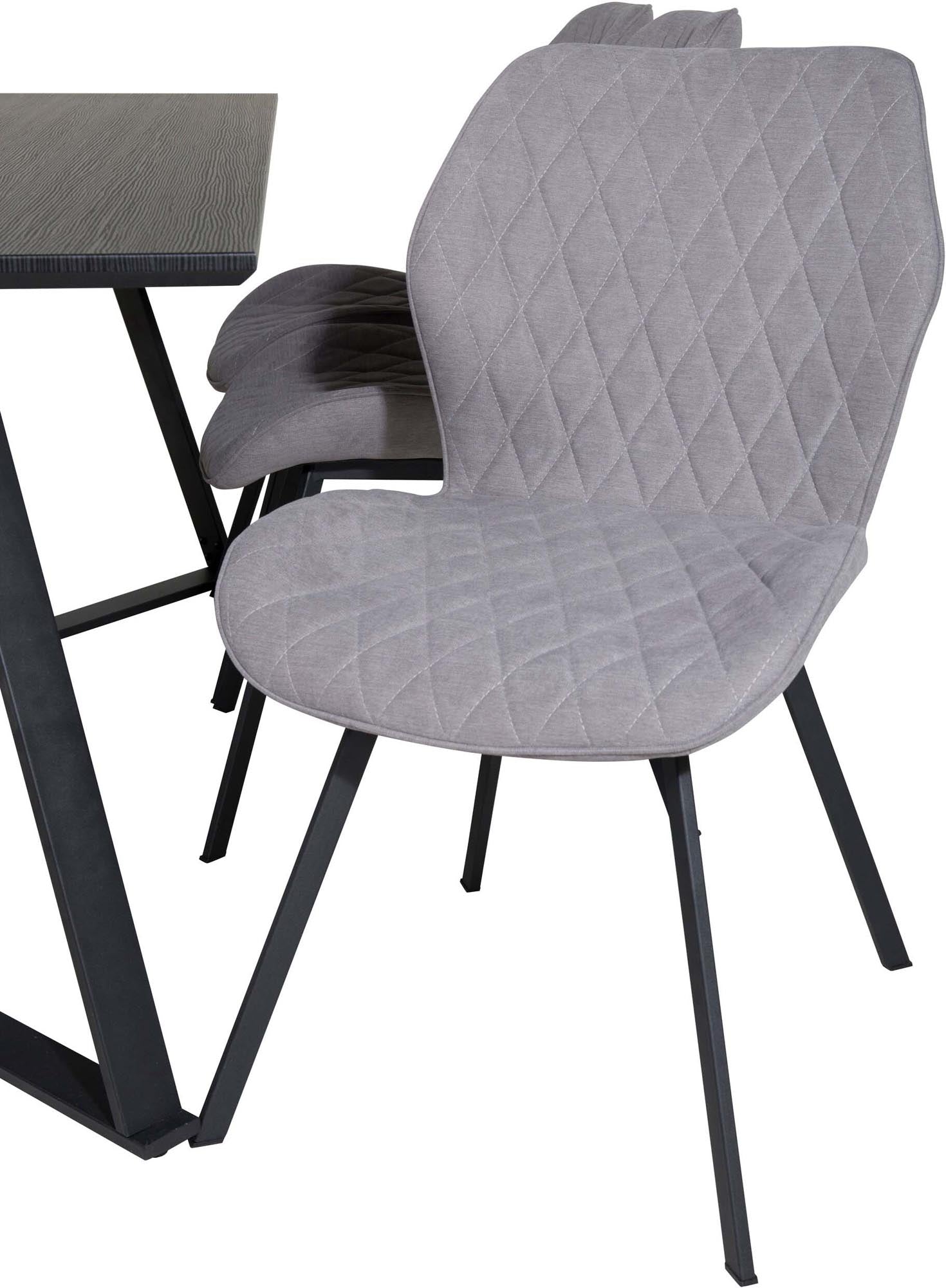 Entdecken Sie das stilvolle Marina Esszimmerset Gemma: 180 cm Tisch und 6 bequeme Stühle für gemütliche Abende und festliche Anlässe.