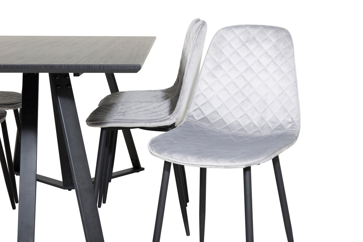 Marina Esszimmerset Polar Diamond 180cm/6St. in Schwarz / Grau präsentiert im Onlineshop von KAQTU Design AG. Esszimmerset ist von Venture Home