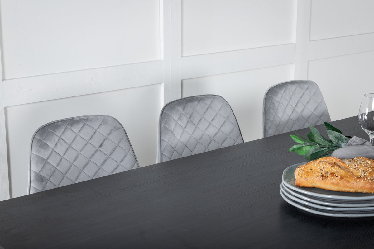 Marina Esszimmerset Polar Diamond 180cm/6St. in Schwarz / Grau präsentiert im Onlineshop von KAQTU Design AG. Esszimmerset ist von Venture Home
